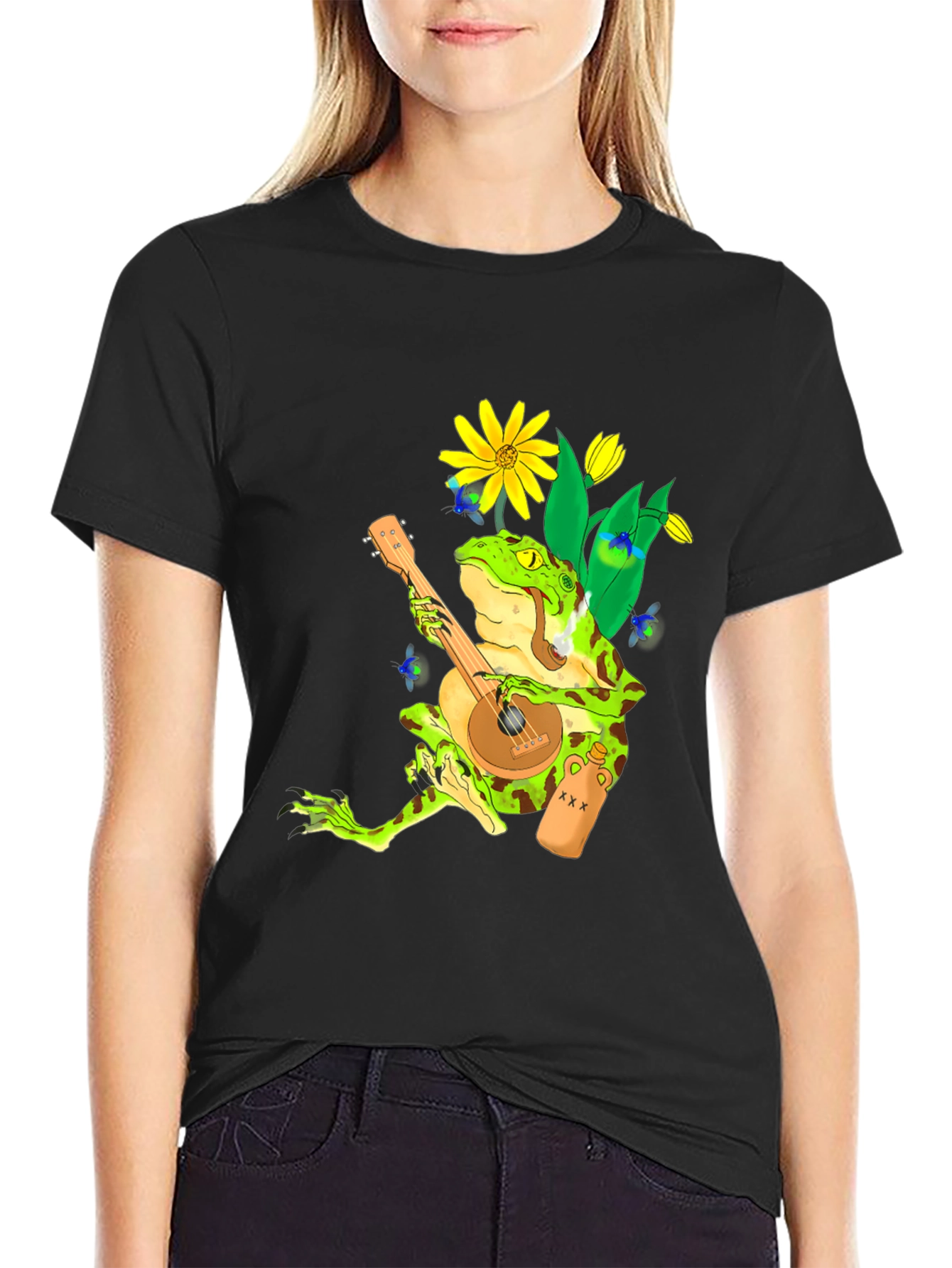 Frog Playing Banjo Graphic T-Shirt