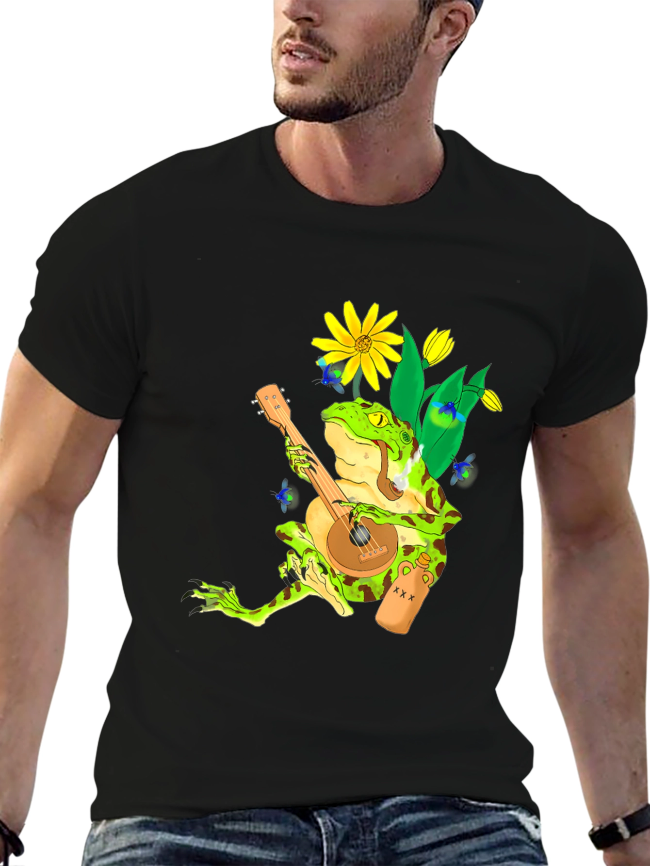 Frog Playing Banjo Graphic T-Shirt