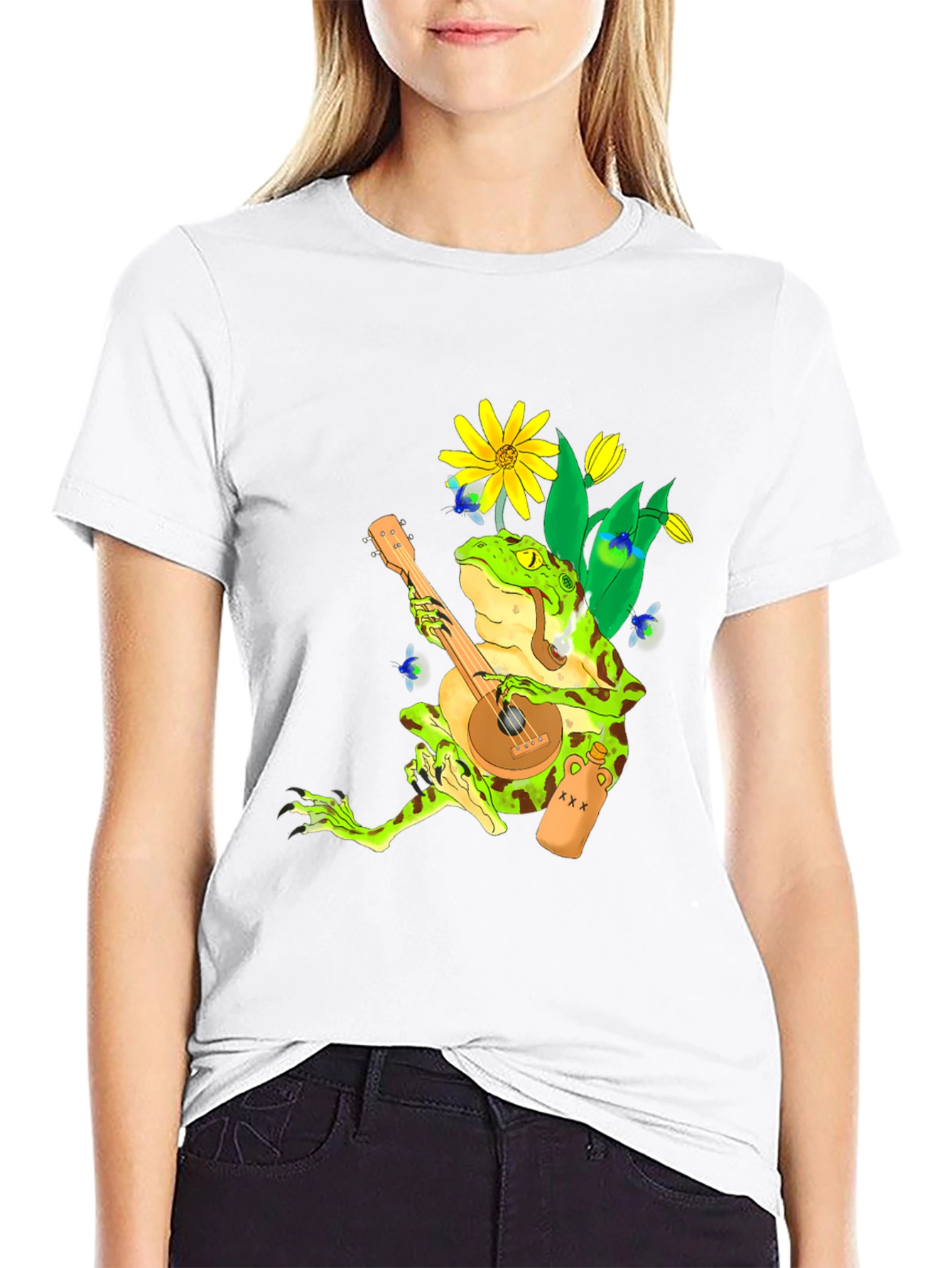 Frog Playing Banjo Graphic T-Shirt