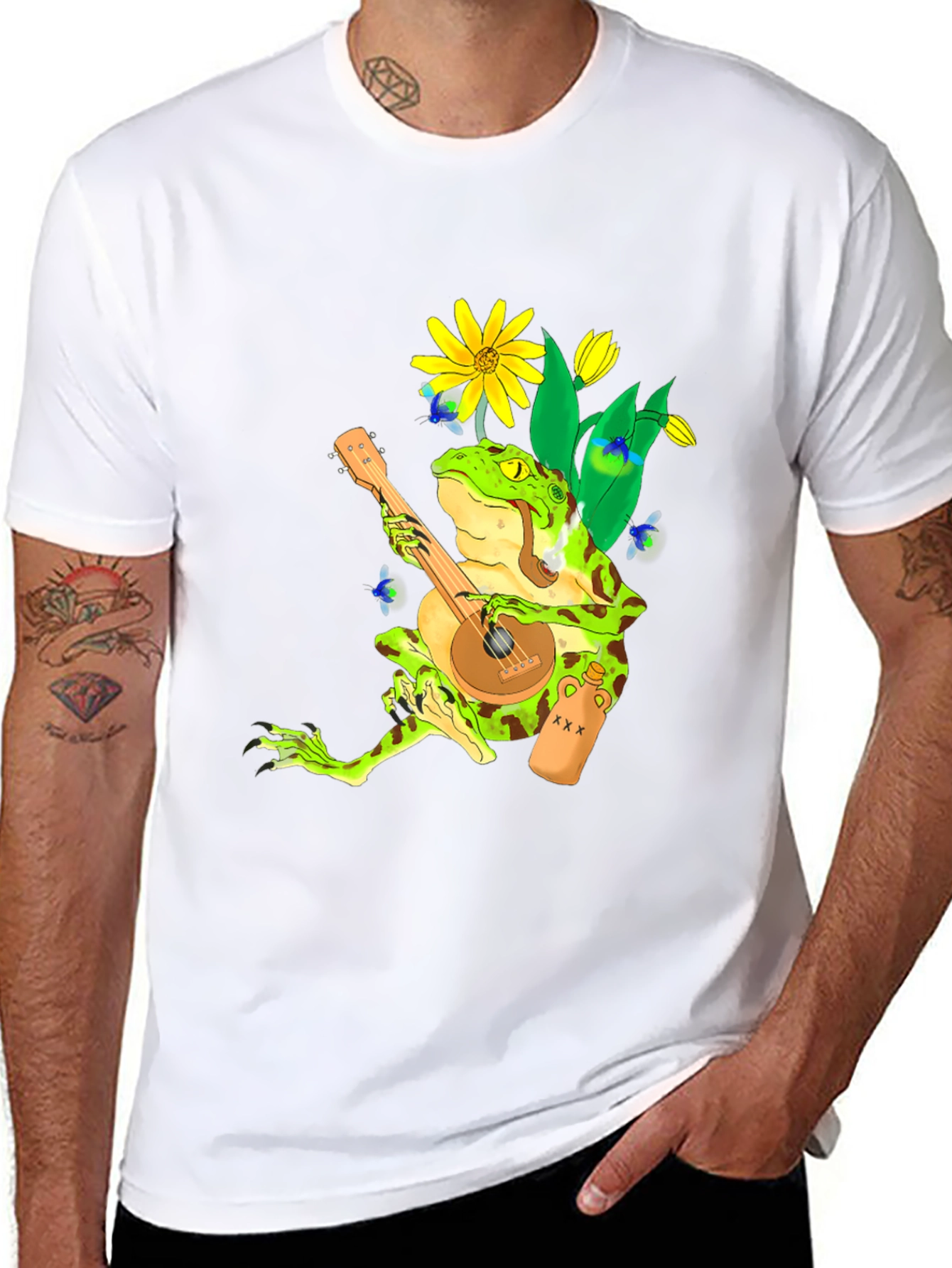 Frog Playing Banjo Graphic T-Shirt