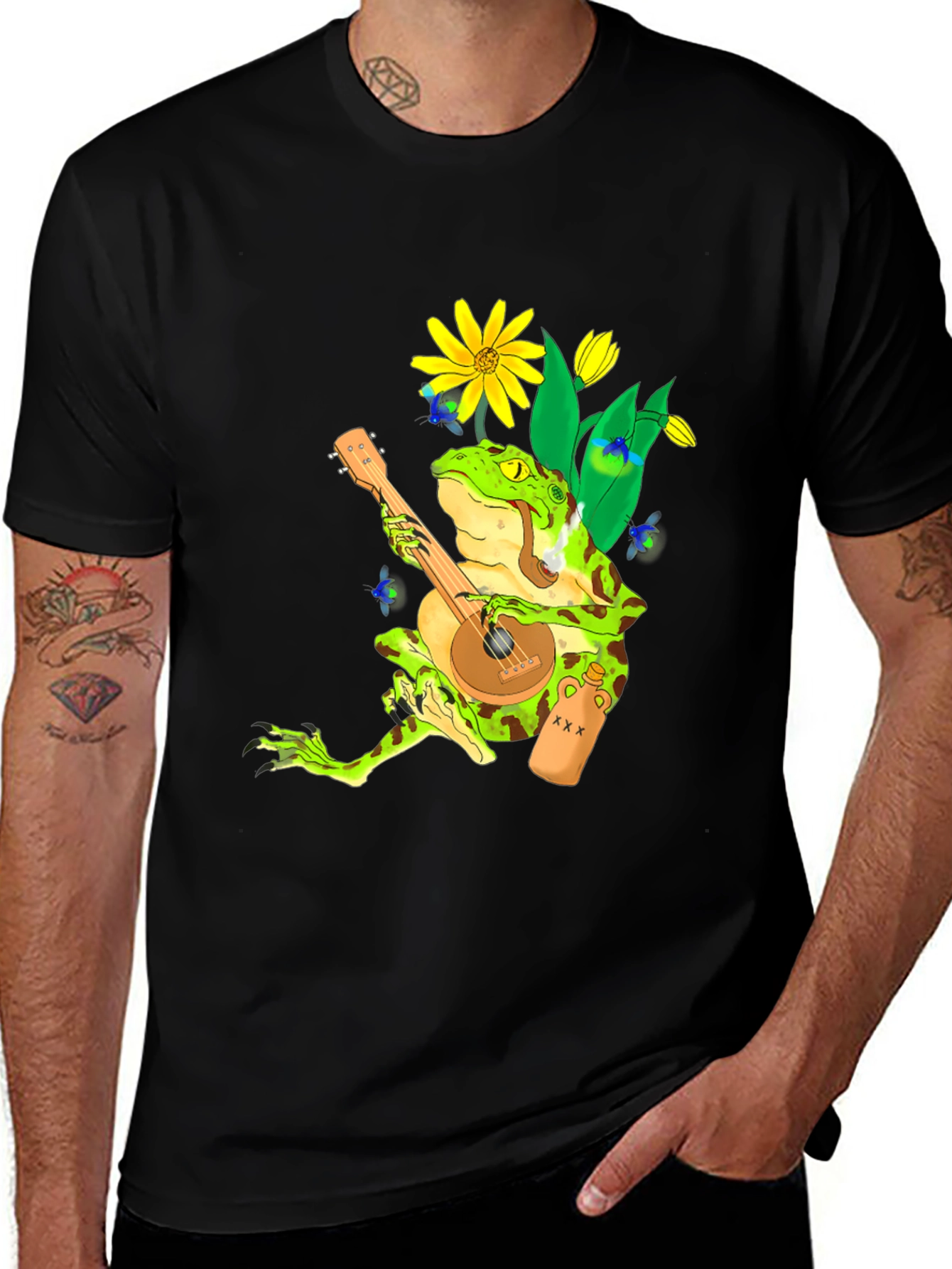Frog Playing Banjo Graphic T-Shirt