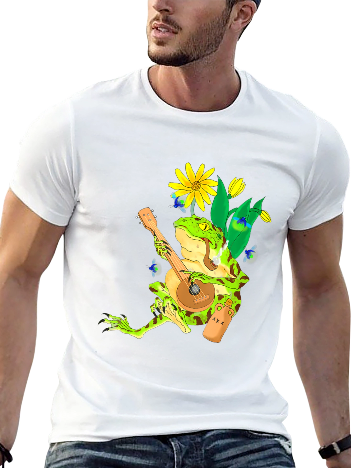 Frog Playing Banjo Graphic T-Shirt