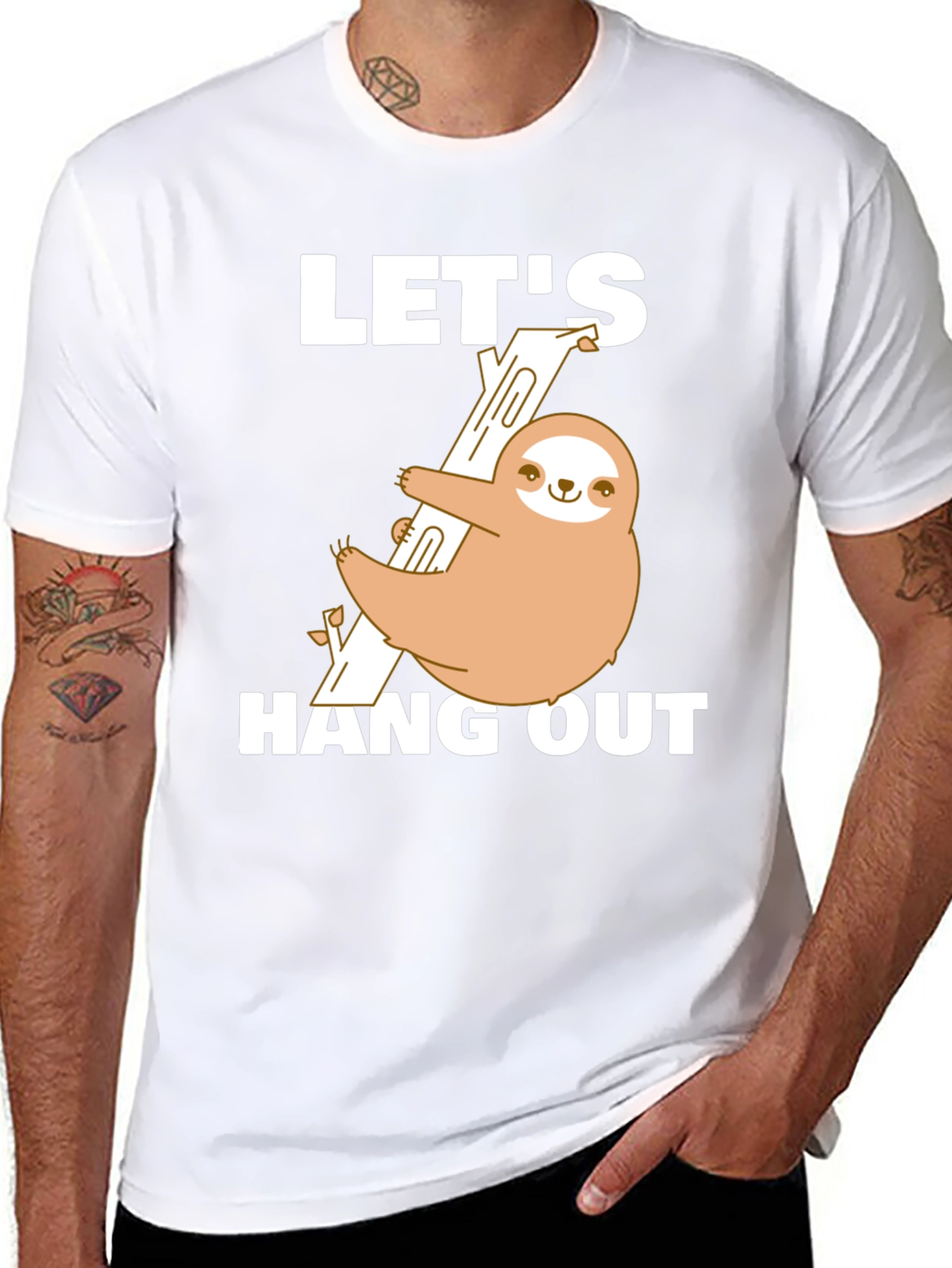 Sloth Hang Out T-Shirt Funny Tee