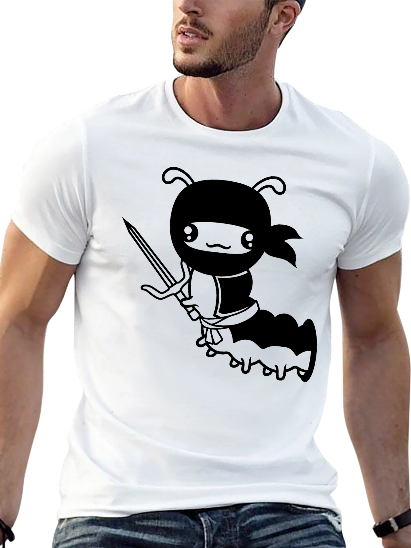 Ninja Caterpillar Graphic Tee - Black