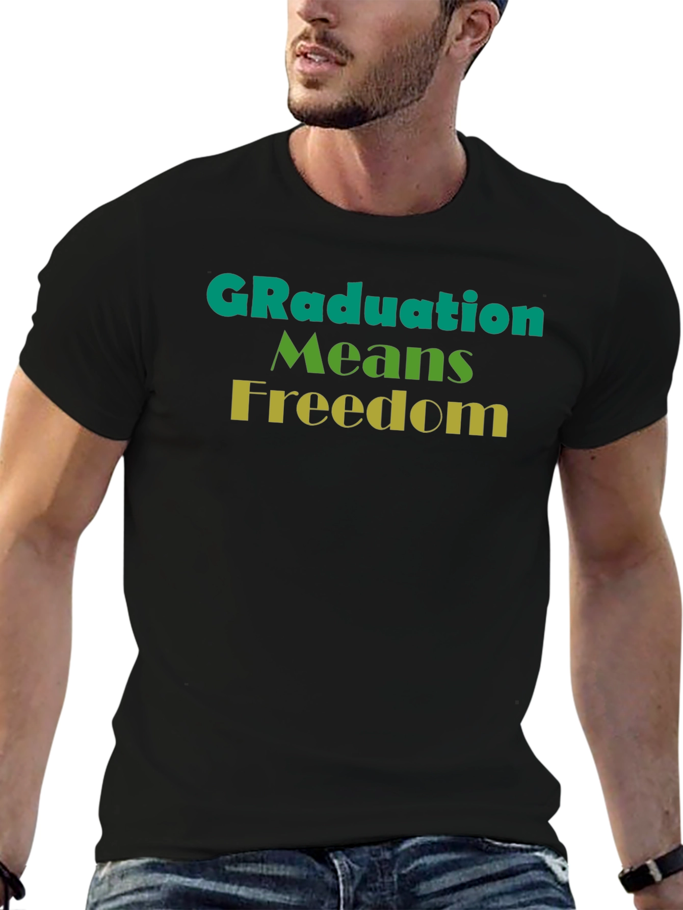 Graduation Means Freedom Graphic Tee - Unisex Black T-Shirt