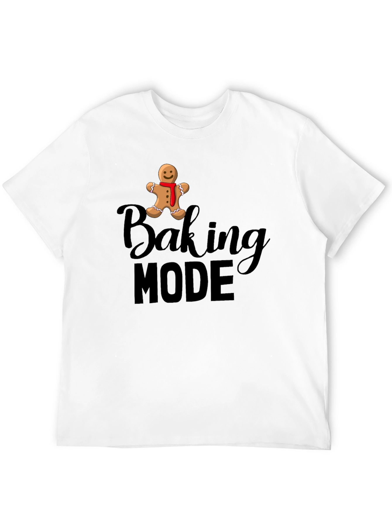 Baking Mode Gingerbread Man Black T-Shirt