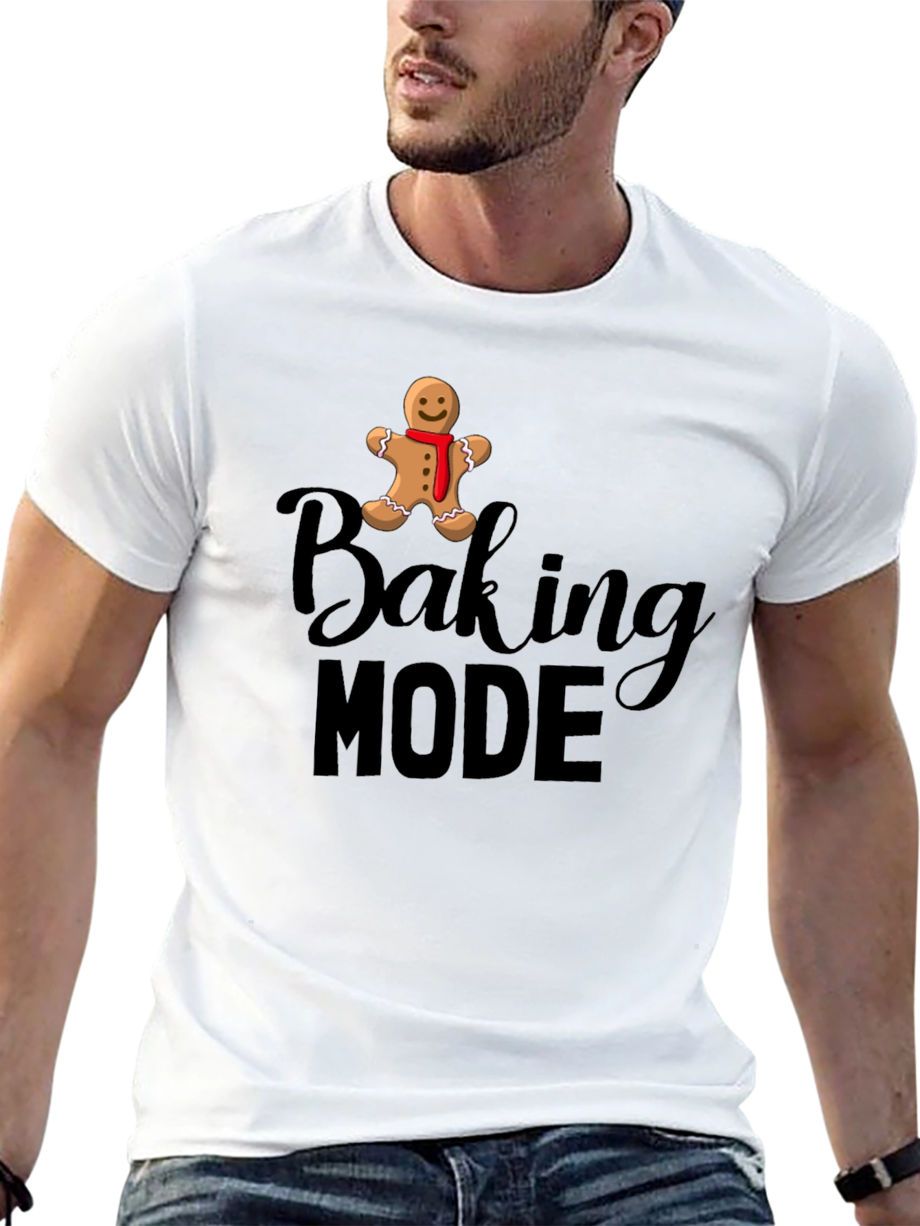 Baking Mode Gingerbread Man Black T-Shirt