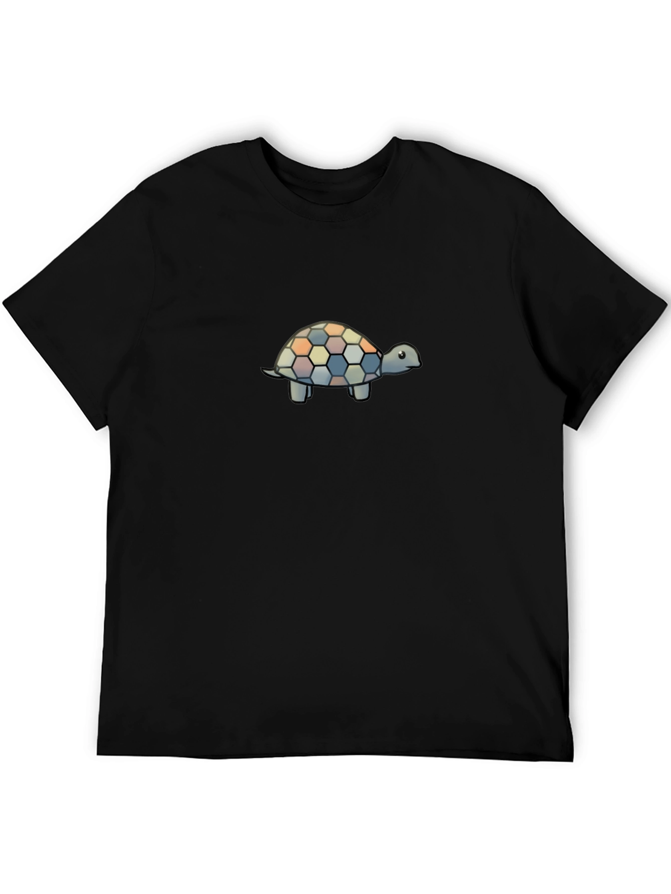 Turtle Patterned Mens Black T-Shirt