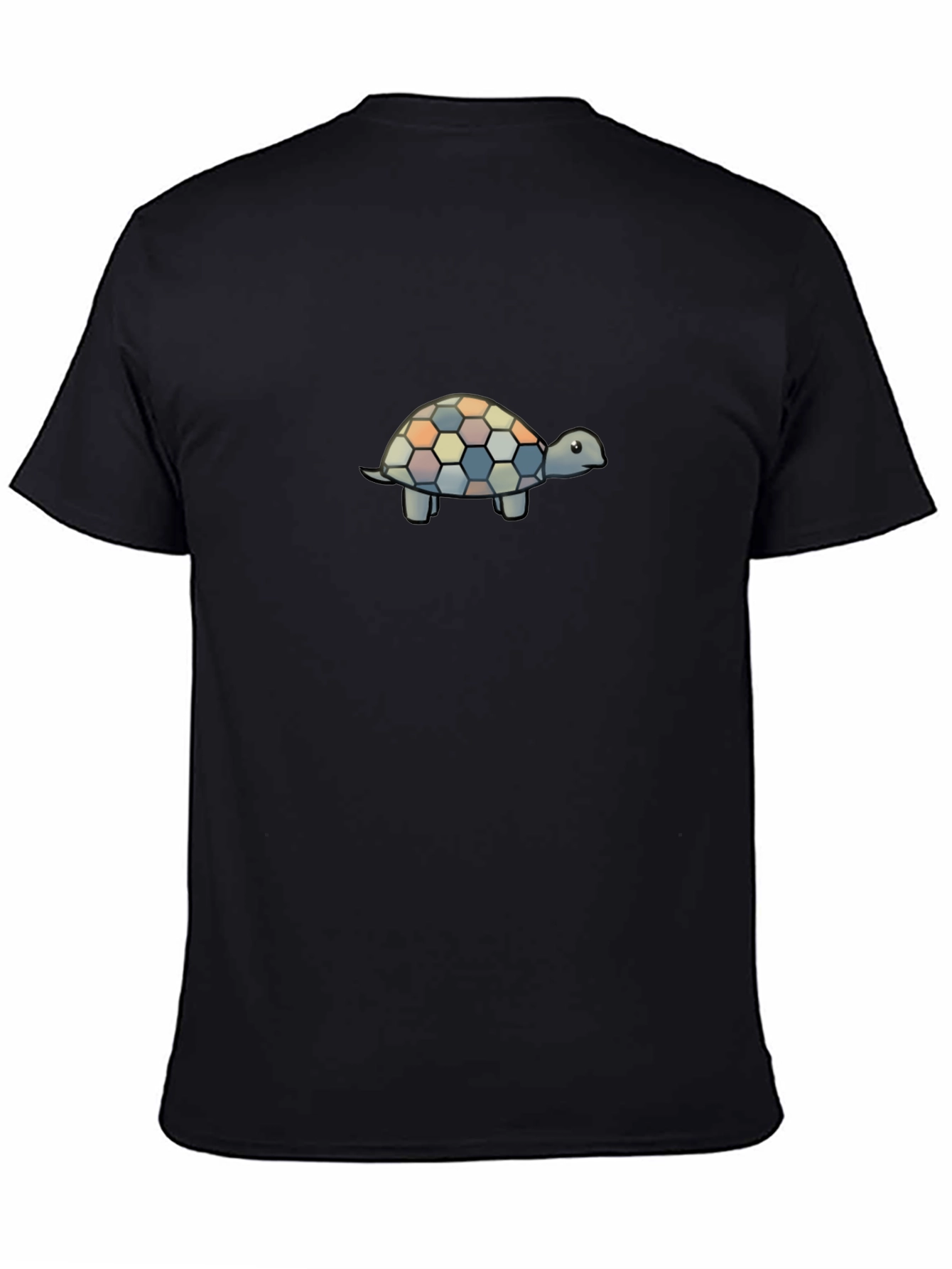 Turtle Patterned Mens Black T-Shirt