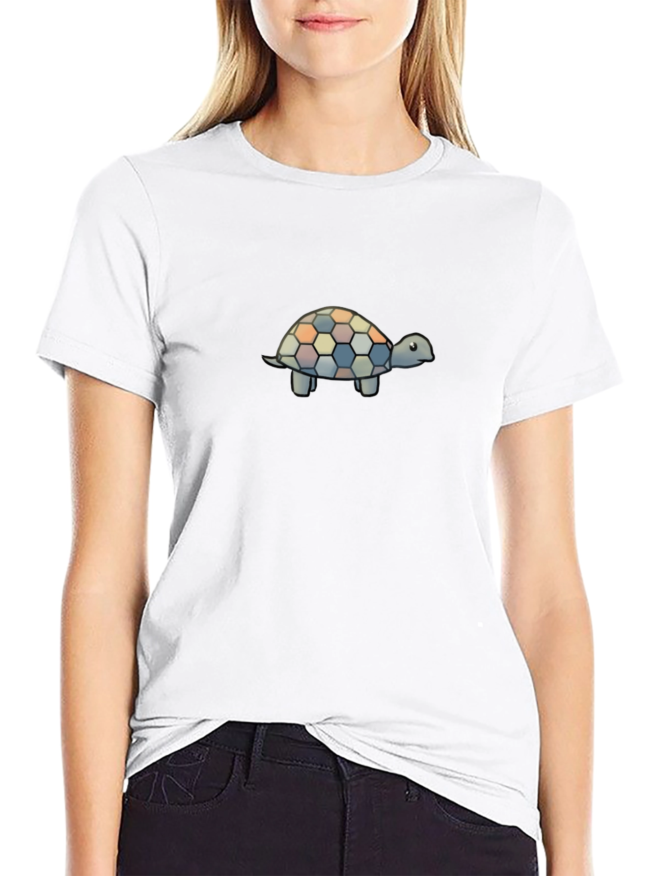 Turtle Patterned Mens Black T-Shirt