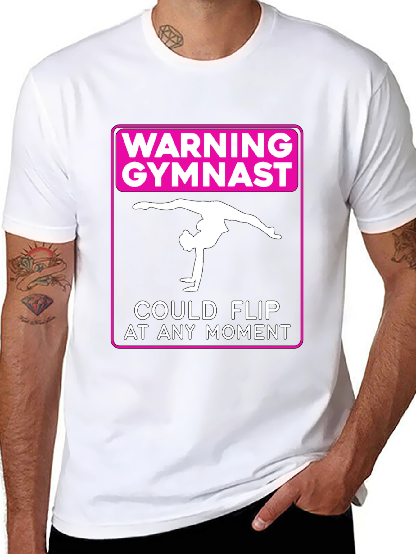 Warning Gymnast Flip T-Shirt