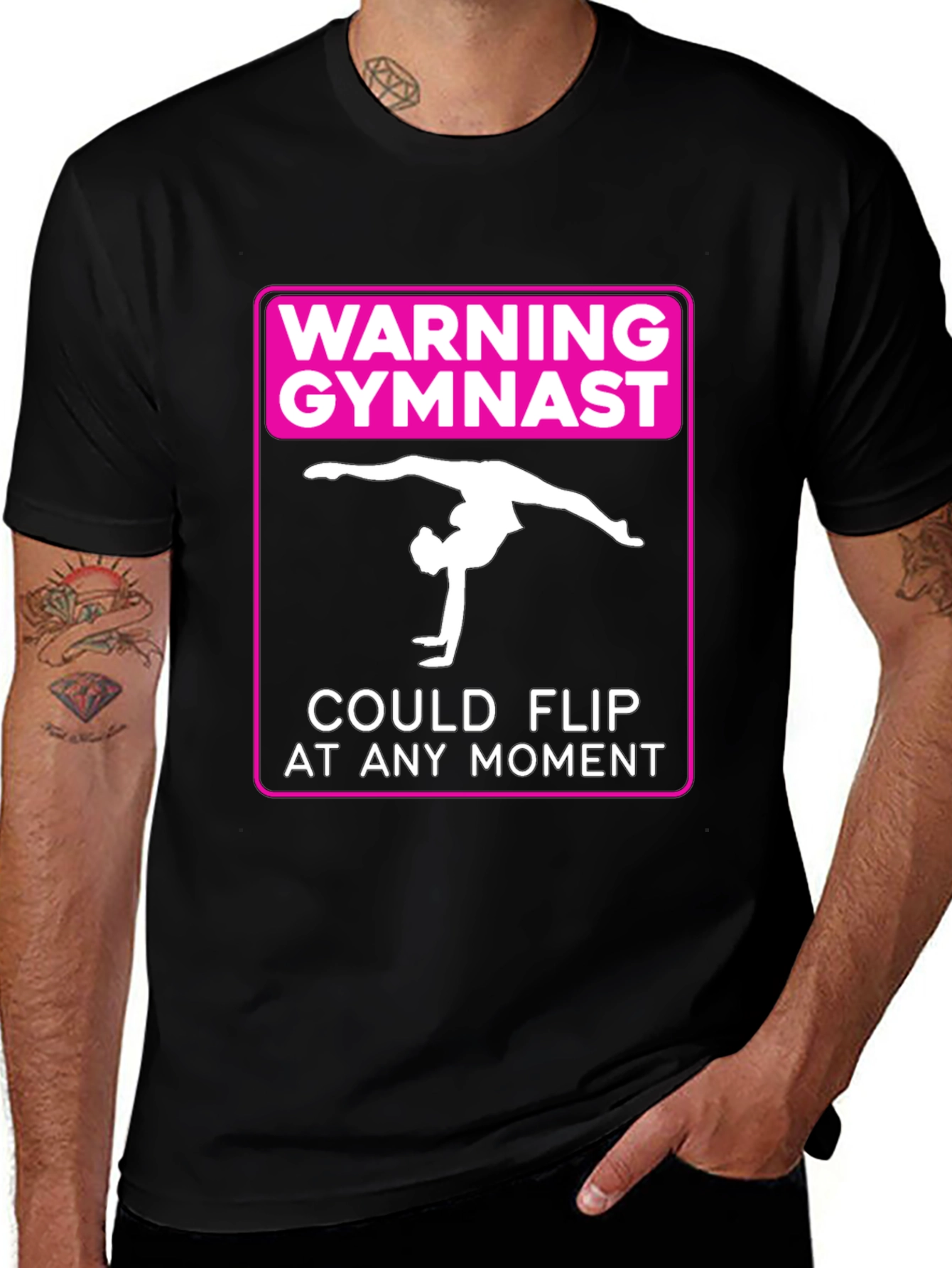 Warning Gymnast Flip T-Shirt