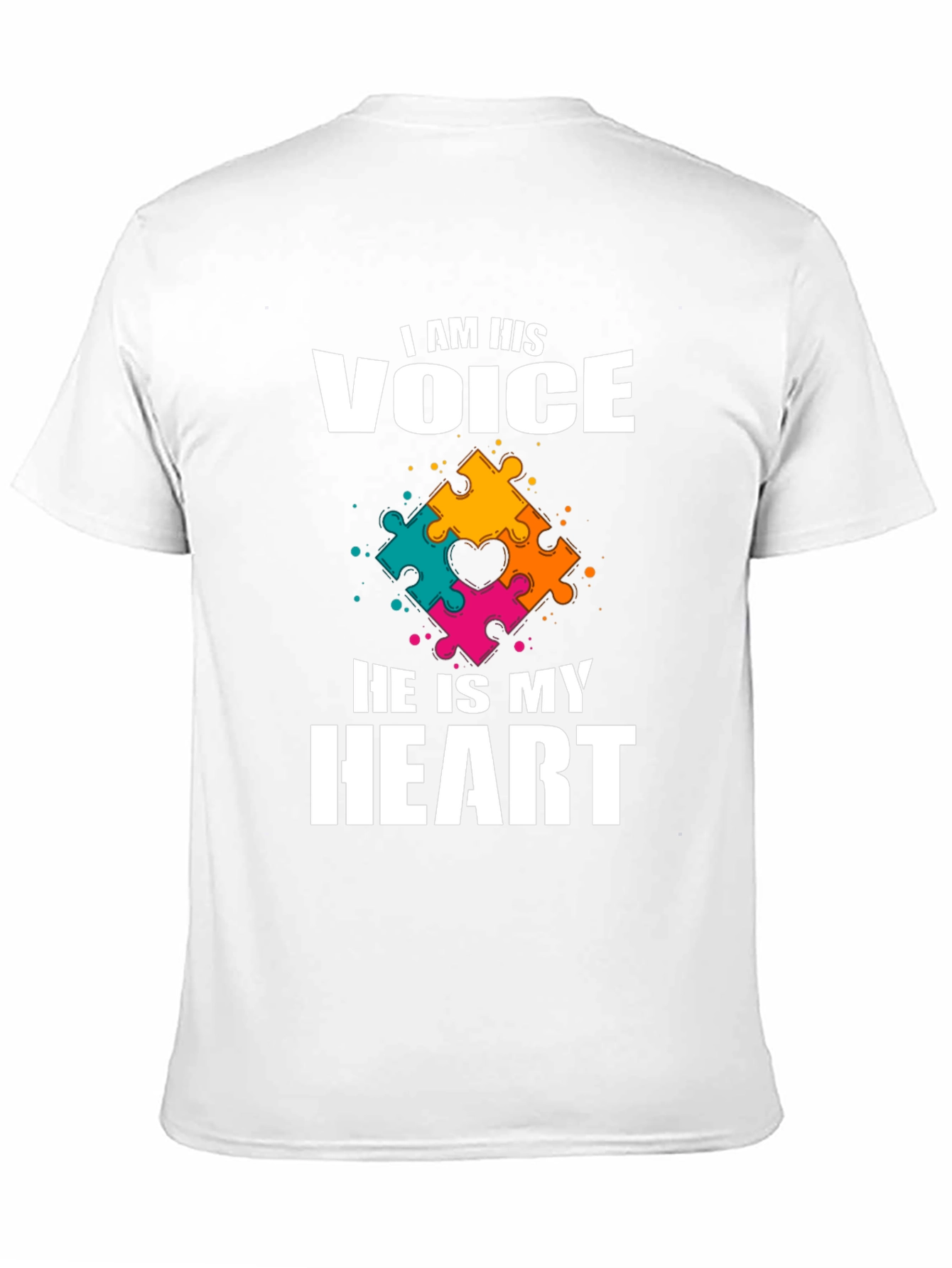 Autism Awareness T-Shirt: Voice and Heart Puzzle Piece Design