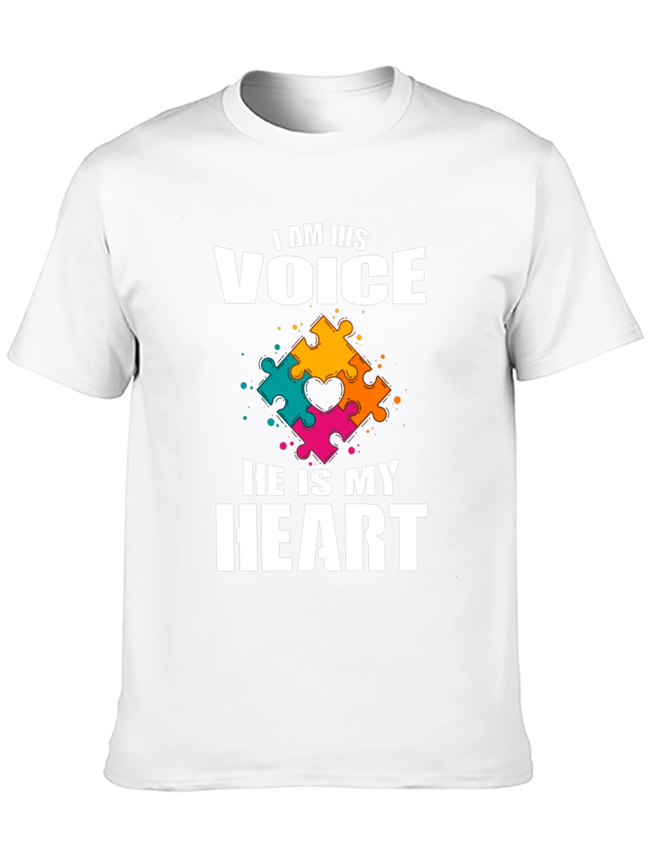 Autism Awareness T-Shirt: Voice and Heart Puzzle Piece Design