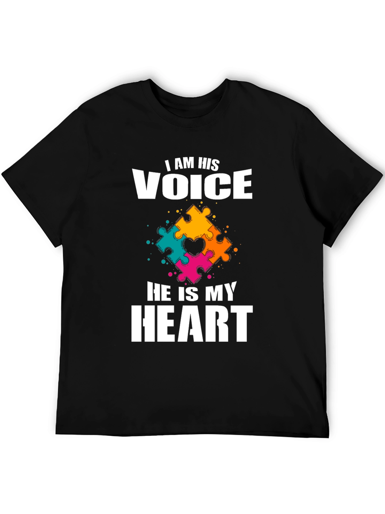 Autism Awareness T-Shirt: Voice and Heart Puzzle Piece Design