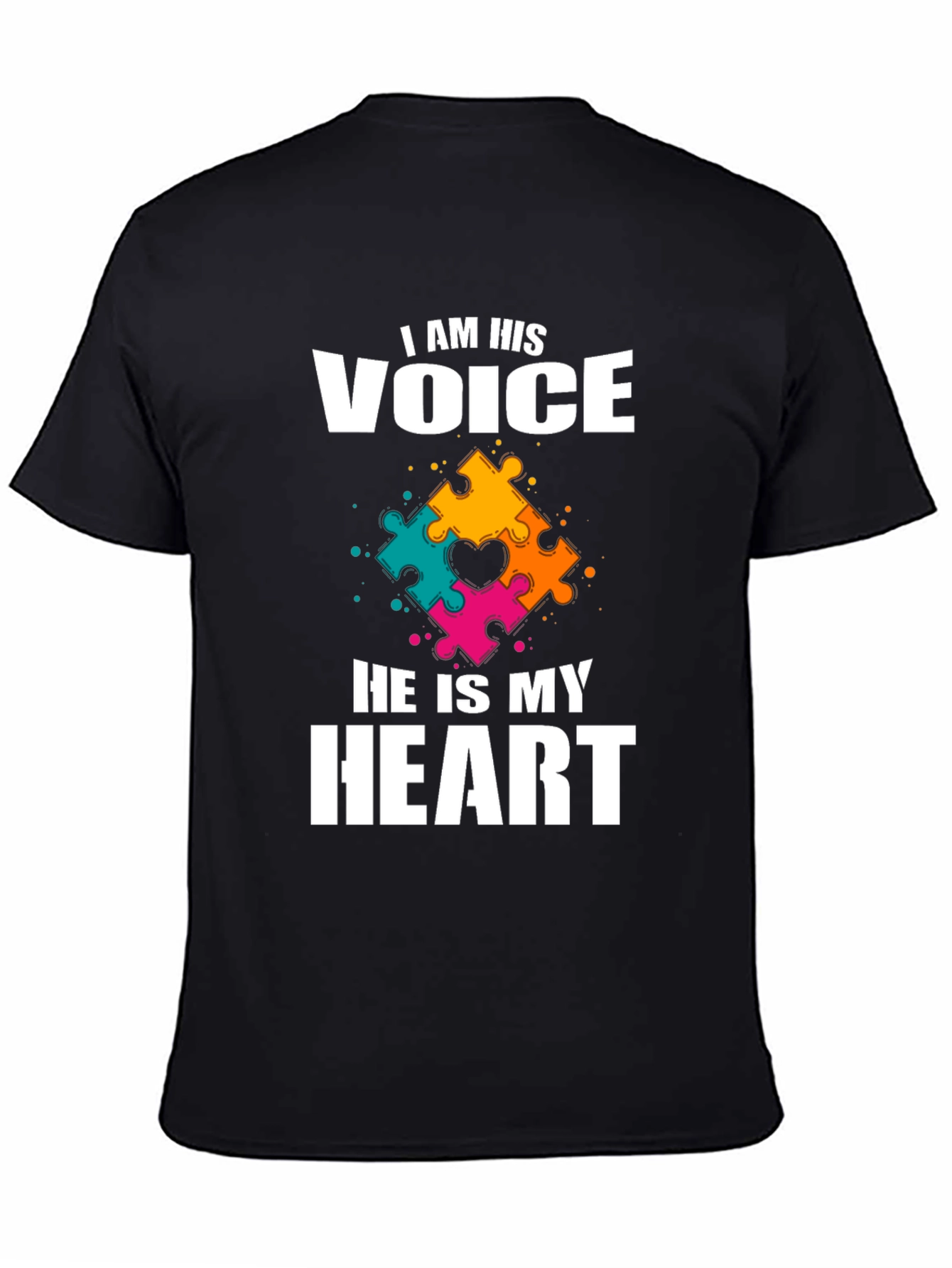 Autism Awareness T-Shirt: Voice and Heart Puzzle Piece Design