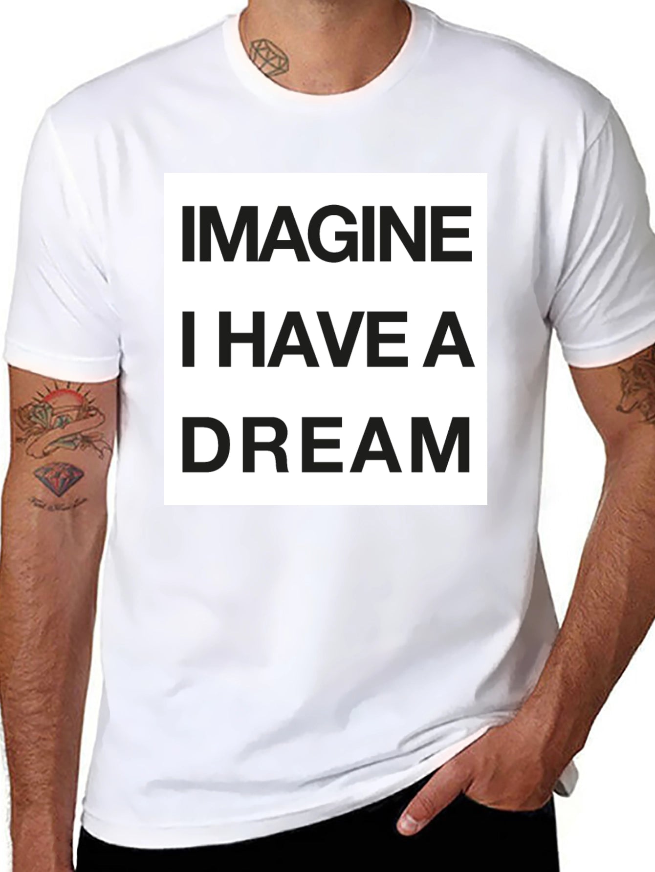 Imagine I Have a Dream Black Graphic T-Shirt