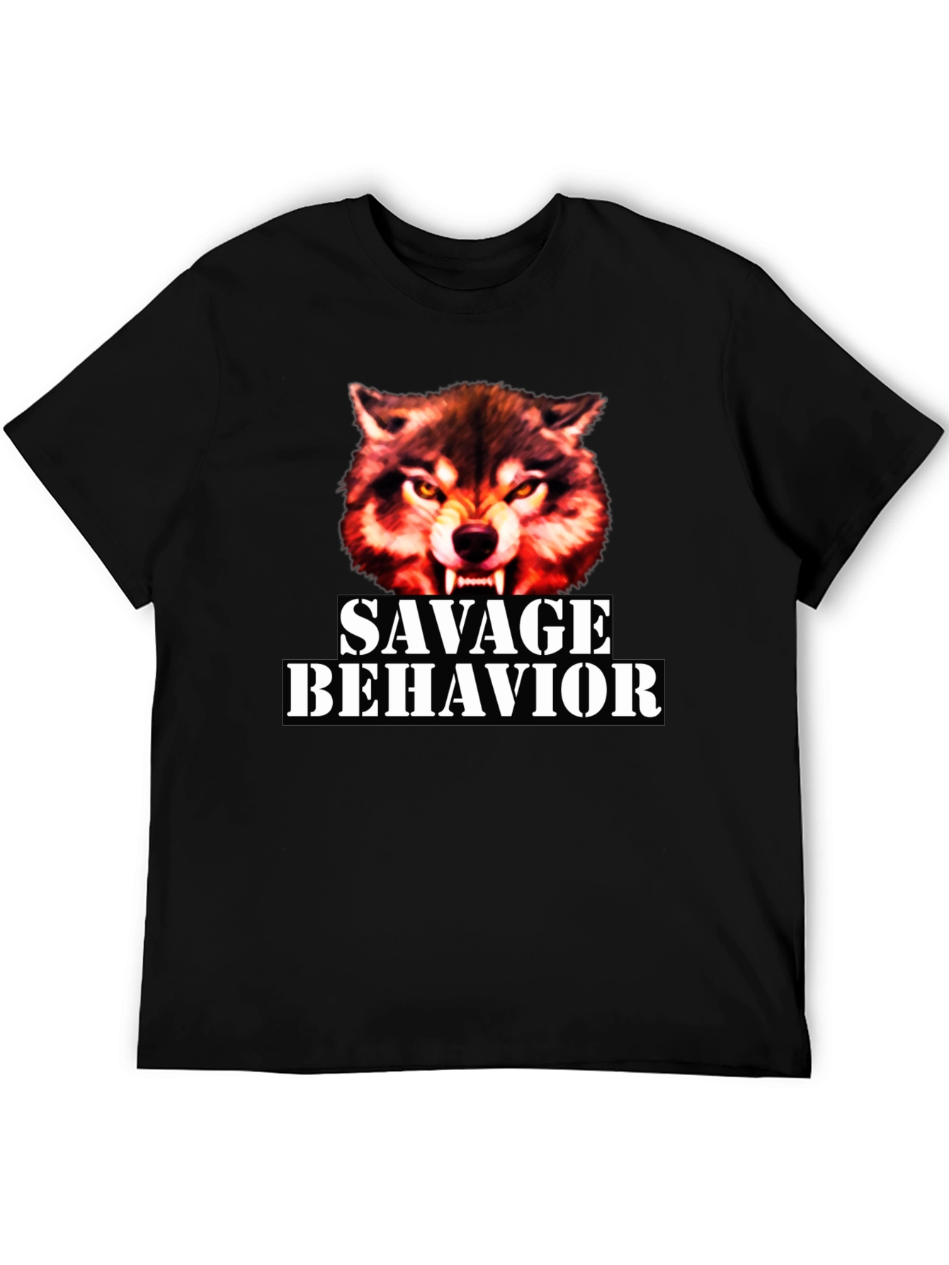 Savage Behavior Wolf Graphic T-Shirt