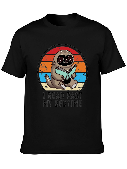 Funny Sloth Reading T-Shirt
