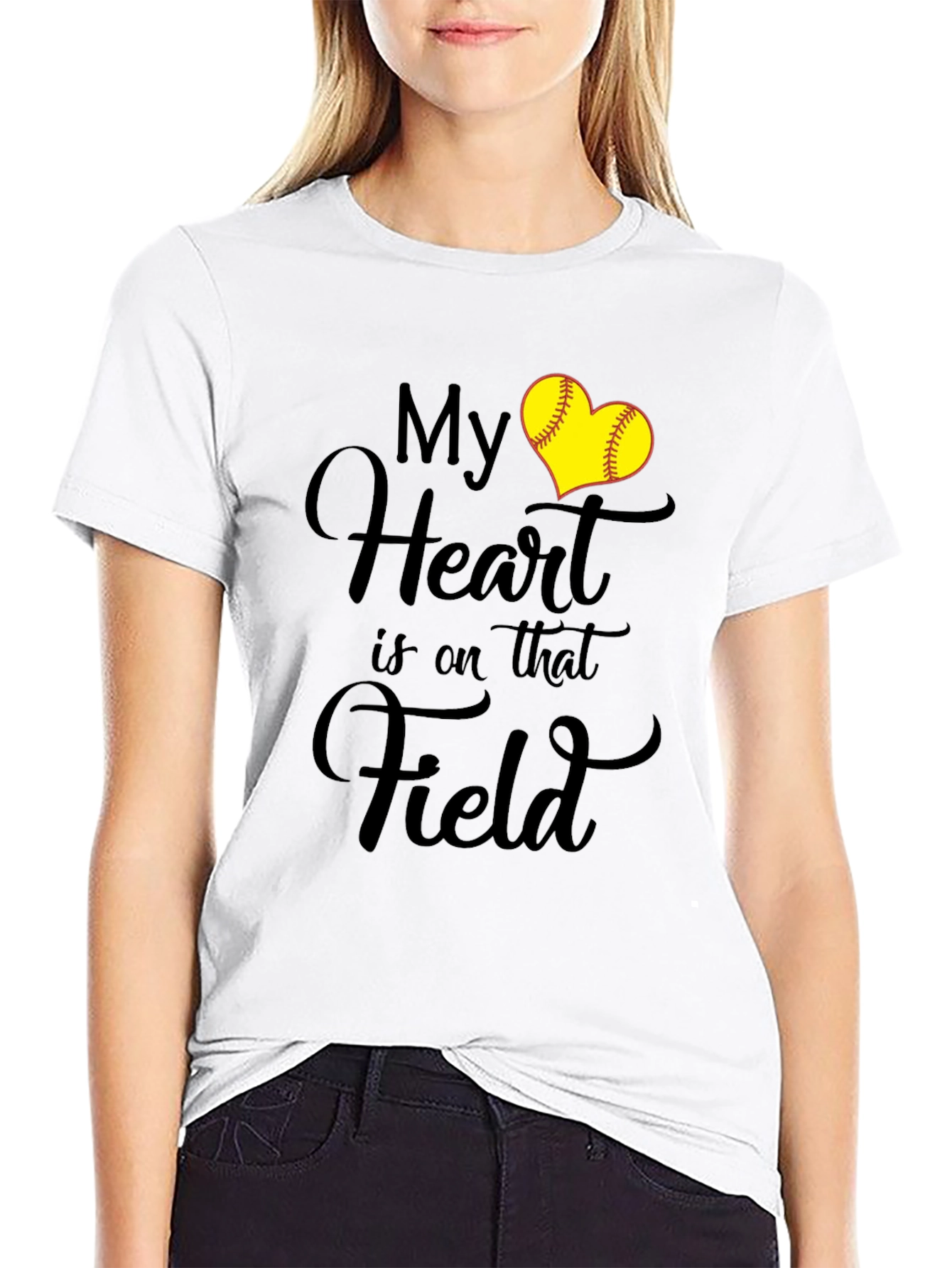 My Heart is on that Field Softball Lover T-Shirt