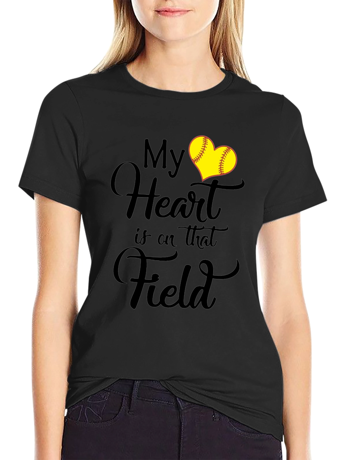 My Heart is on that Field Softball Lover T-Shirt
