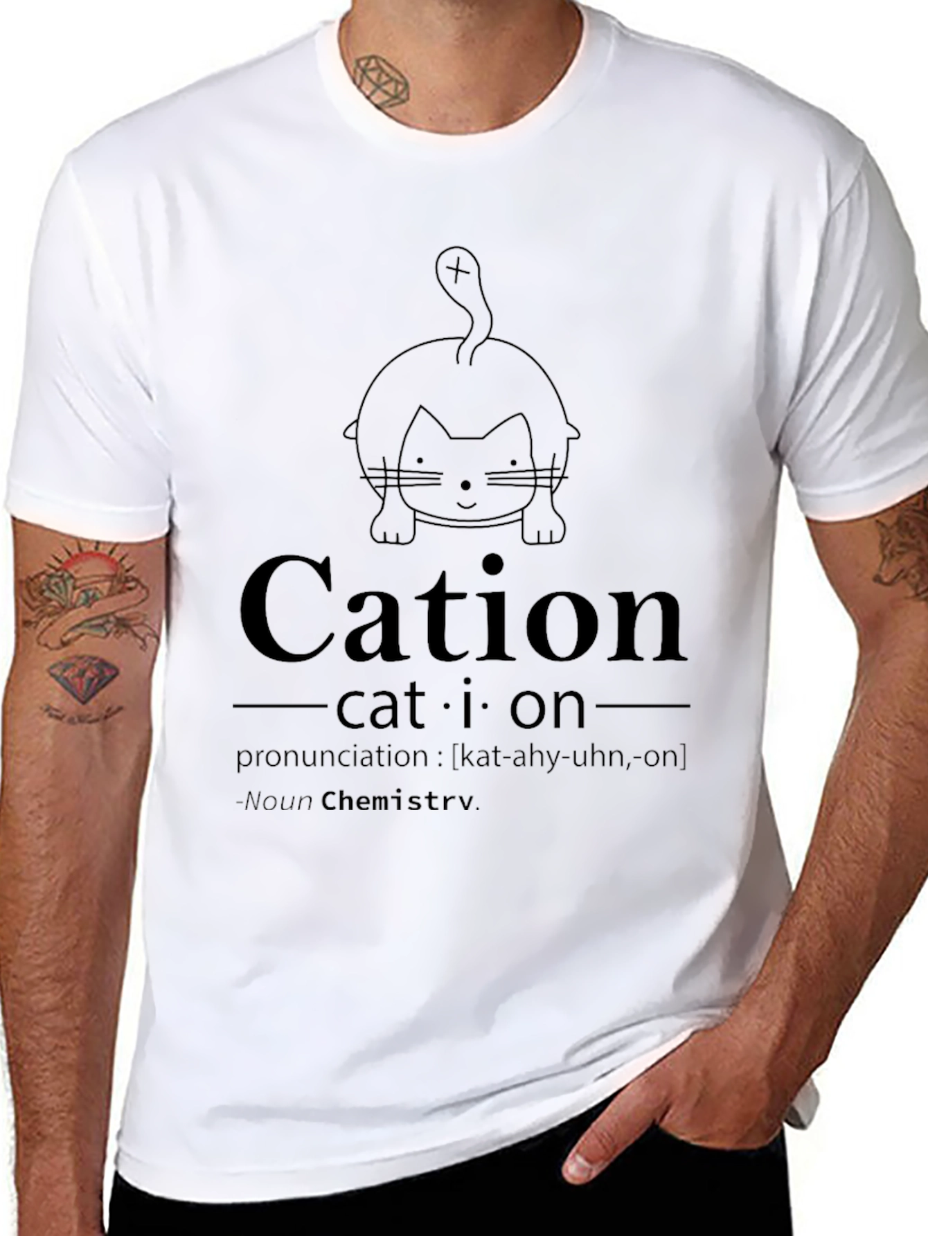 Cation Chemistry Cat Pun T-Shirt