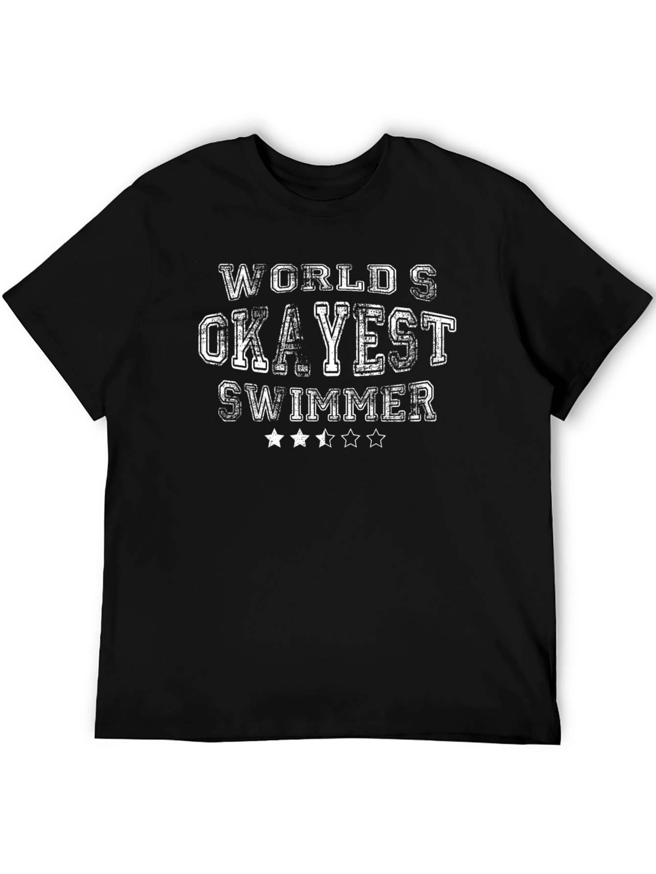 Worlds Okayest Swimmer Black T-Shirt