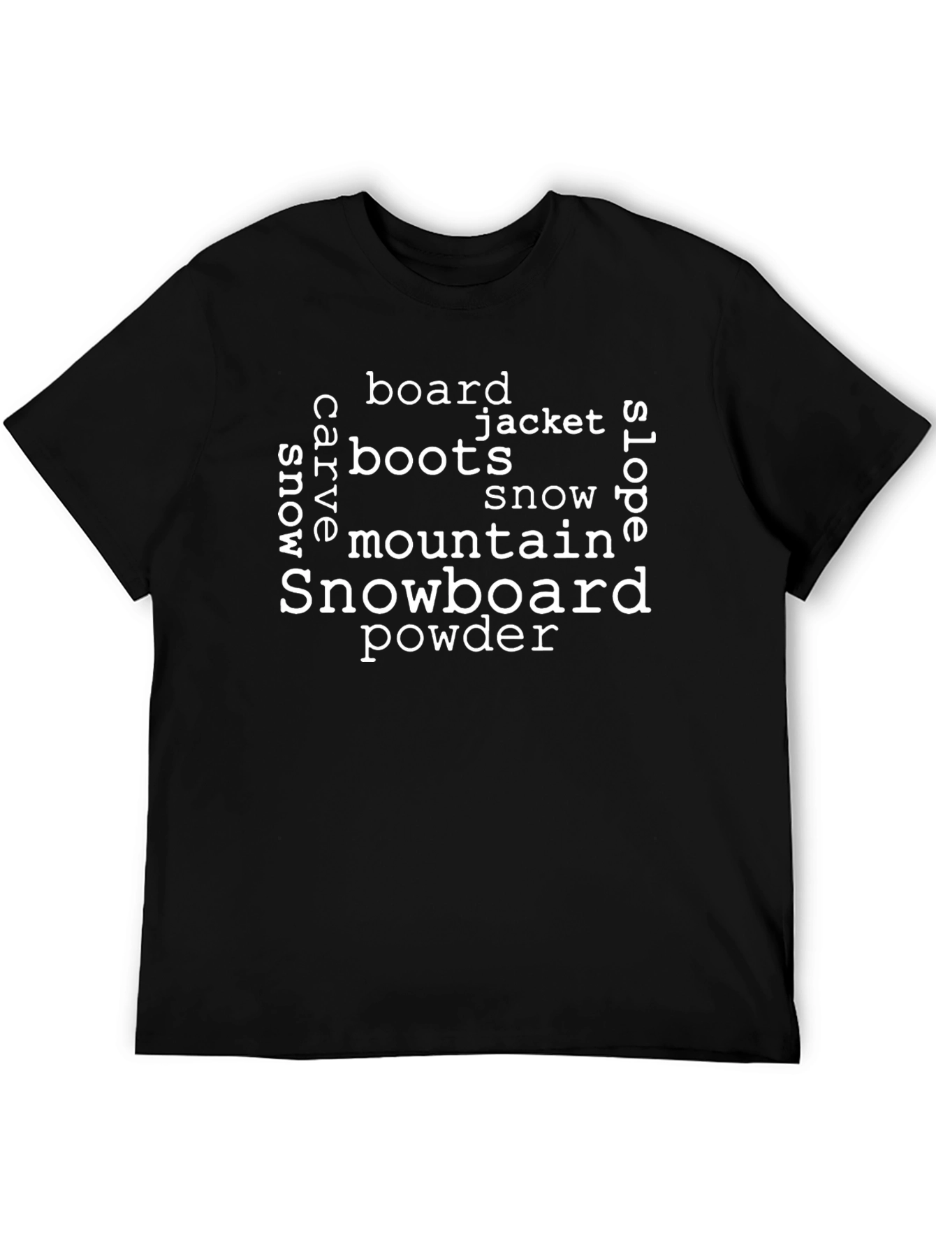 Snowboard Word Art T-Shirt