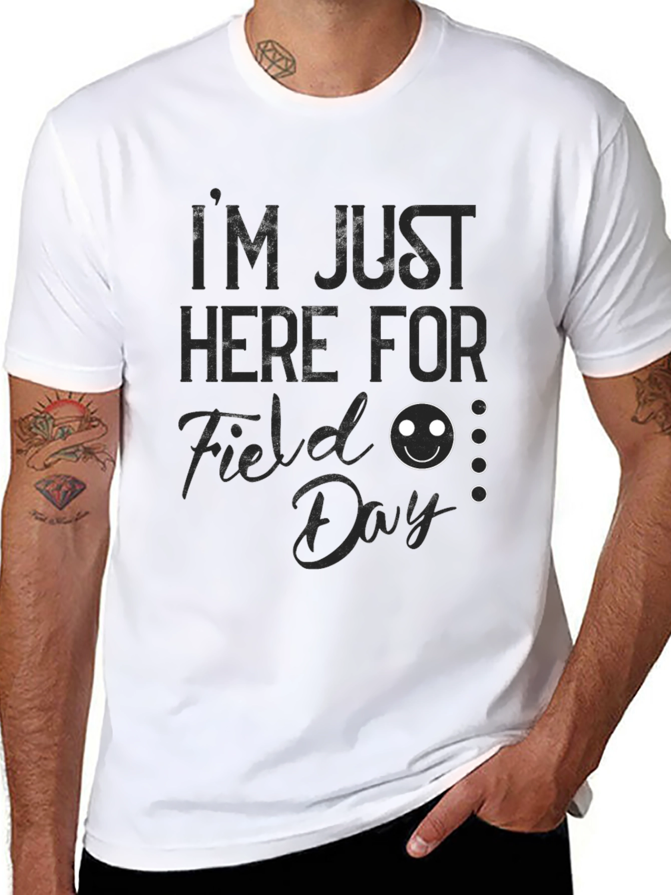 Im Just Here For Field Day Black T-Shirt