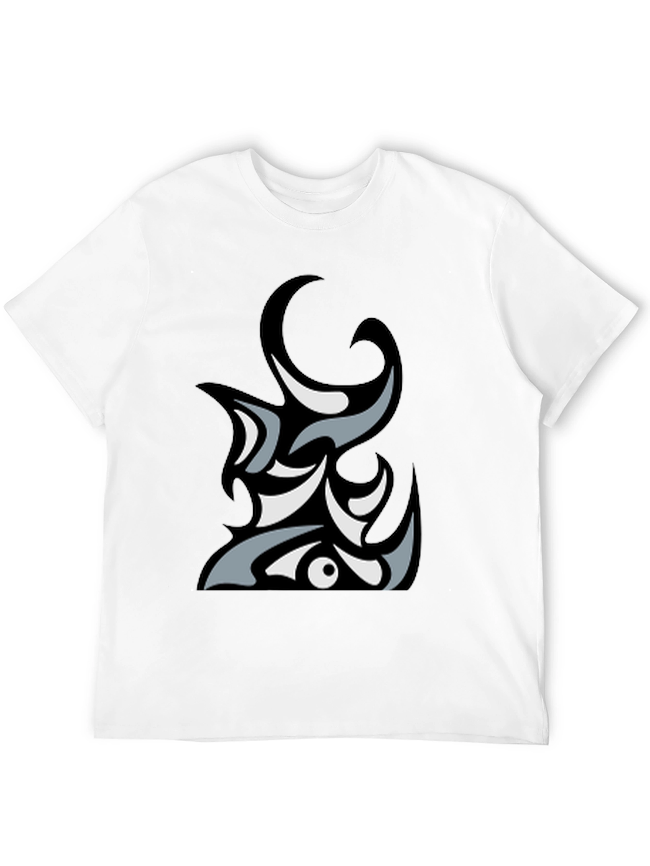 Abstract Tribal Graphic Black T-Shirt