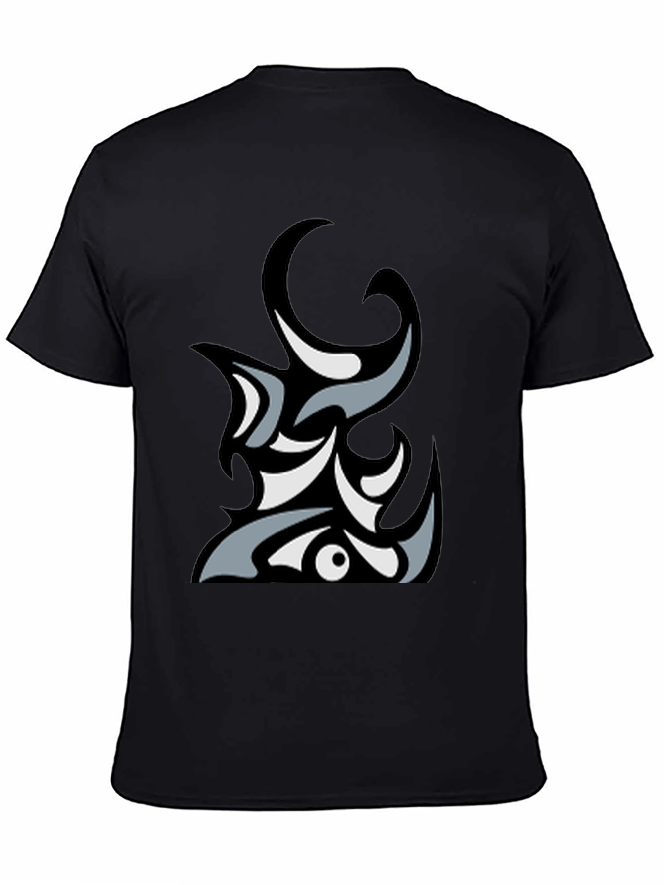 Abstract Tribal Graphic Black T-Shirt