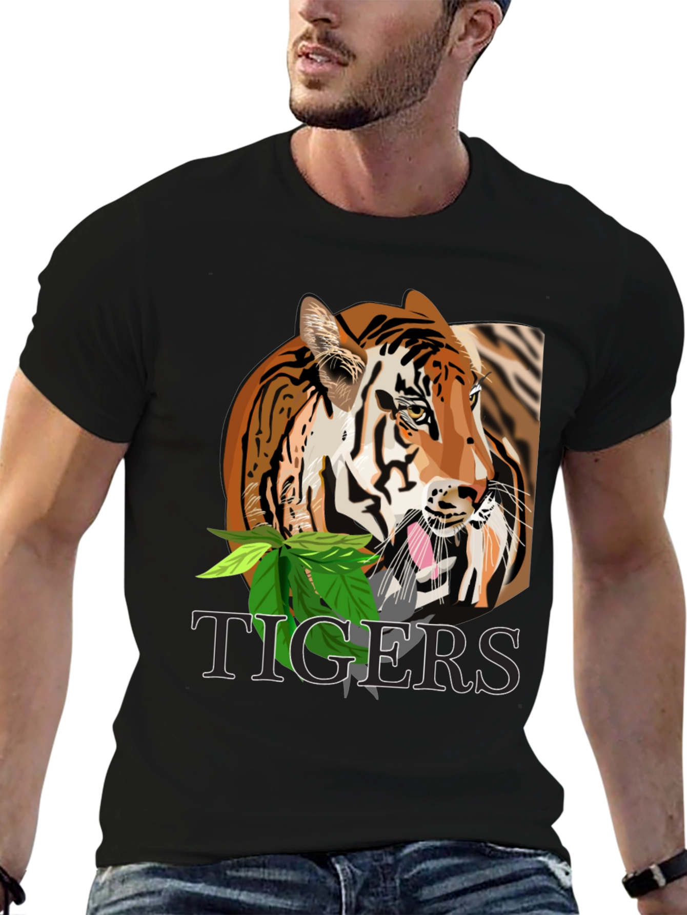 Tiger Graphic T-Shirt - Bold Black Tee