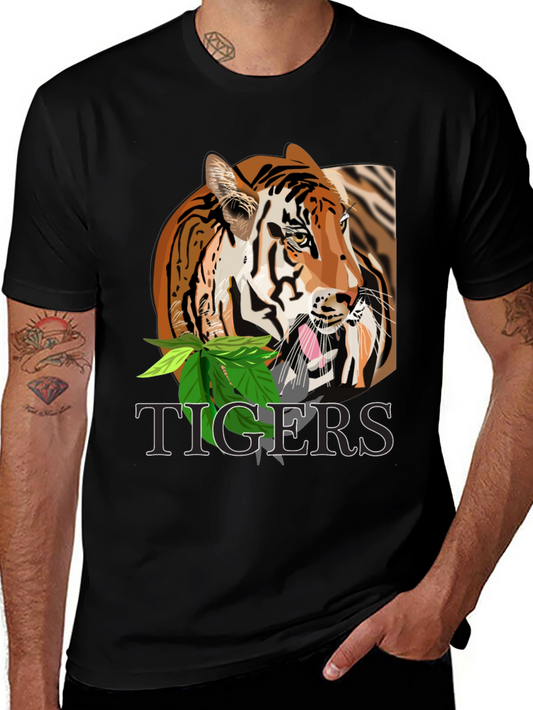 Tiger Graphic T-Shirt - Bold Black Tee