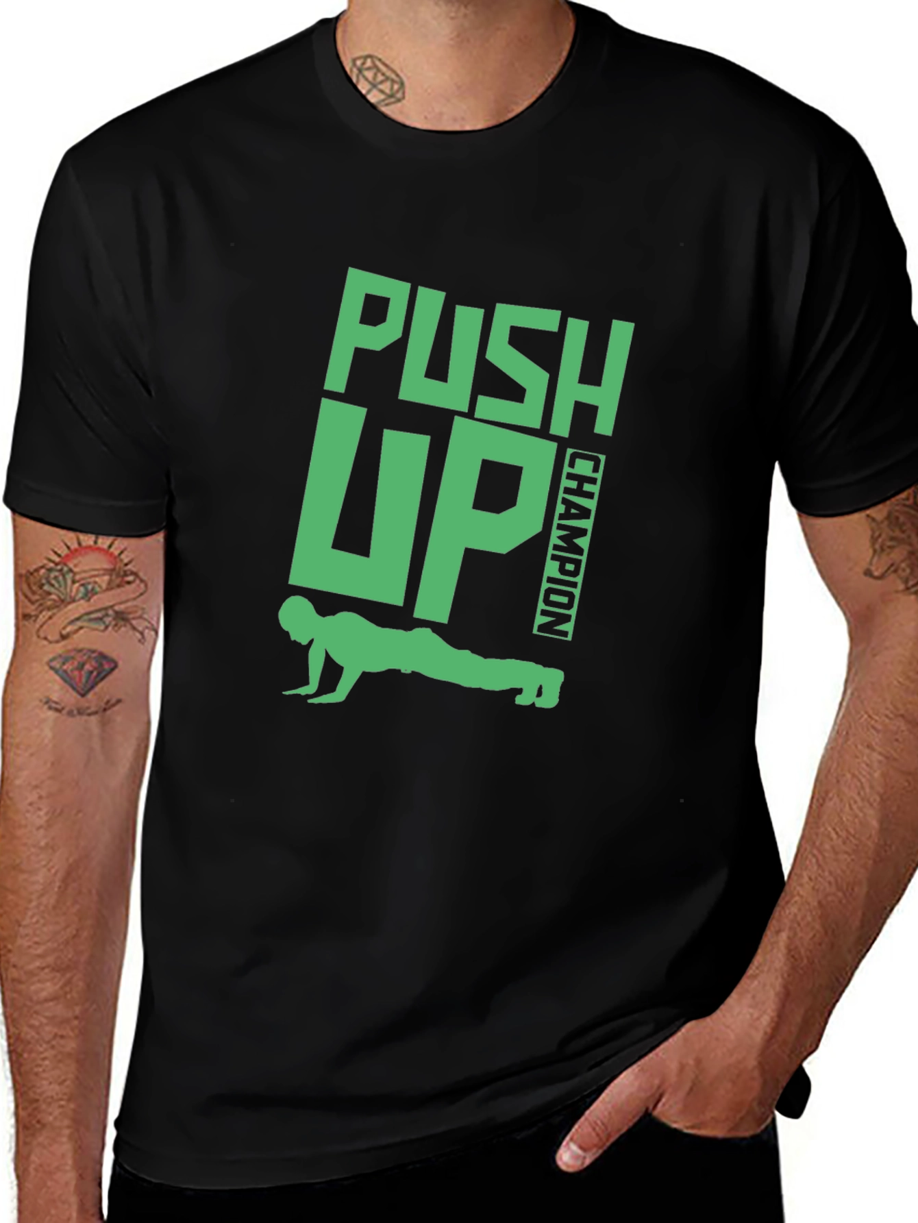 Push Up Champion Black T-Shirt