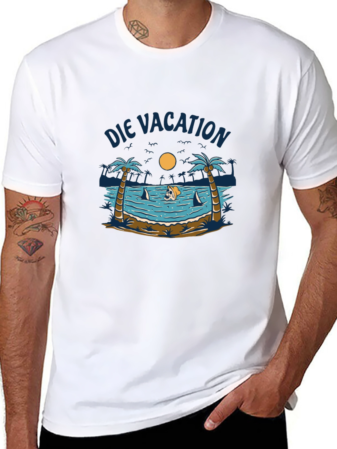 Die Vacation Beach T-Shirt - Unique Graphic Tee