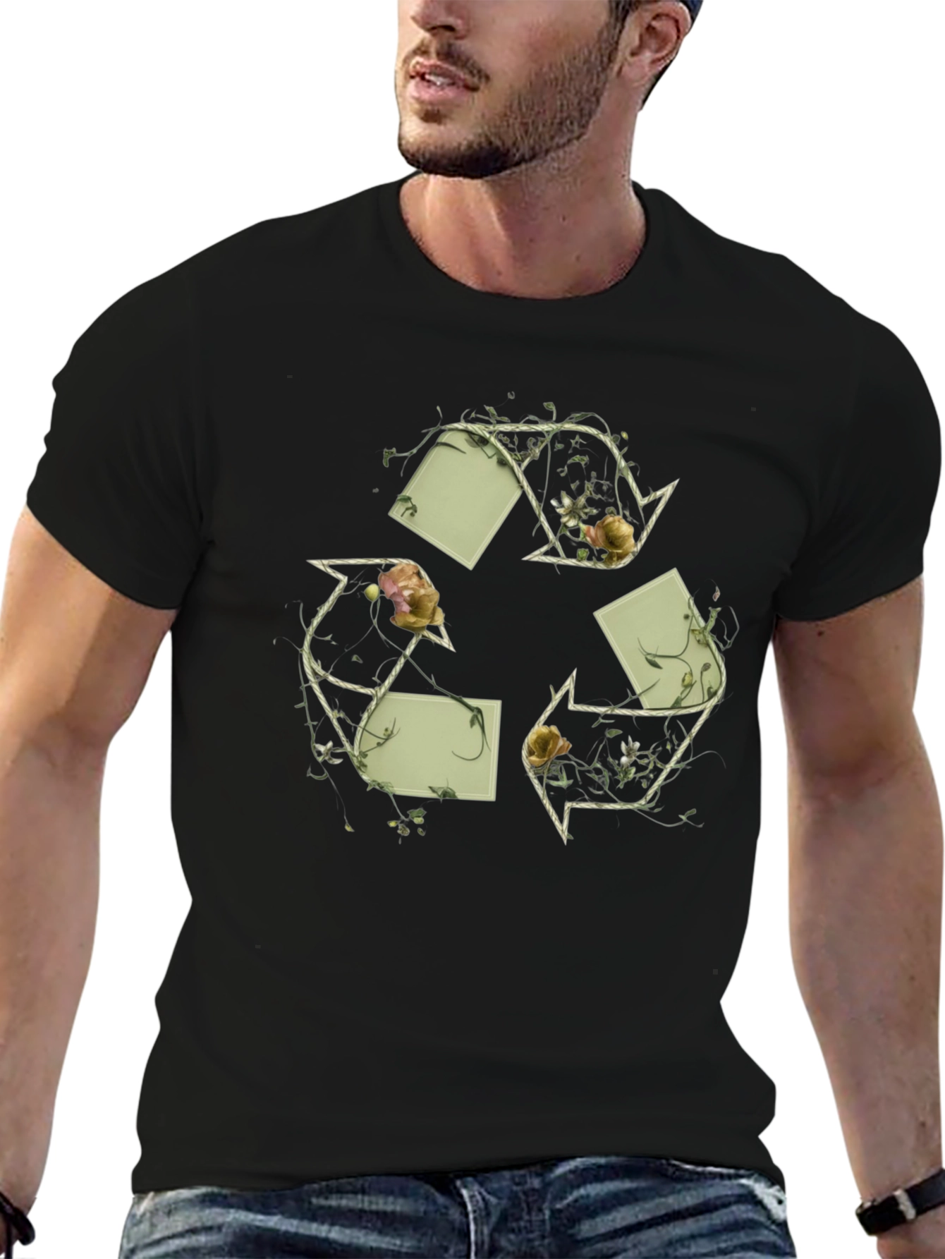 Eco-Chic Recycle Symbol Graphic Tee