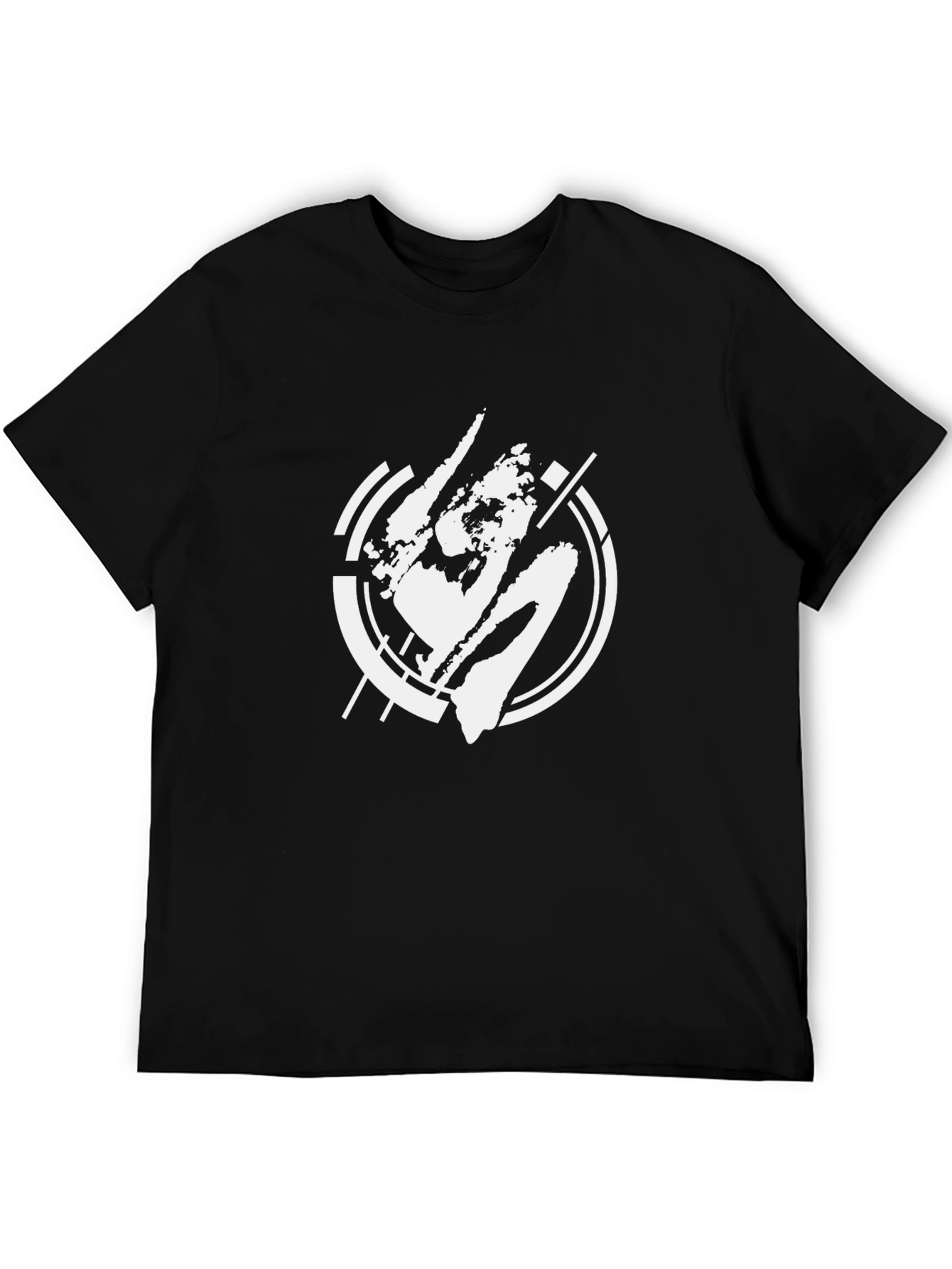 Abstract Graphic T-Shirt - Stylish Black Tee