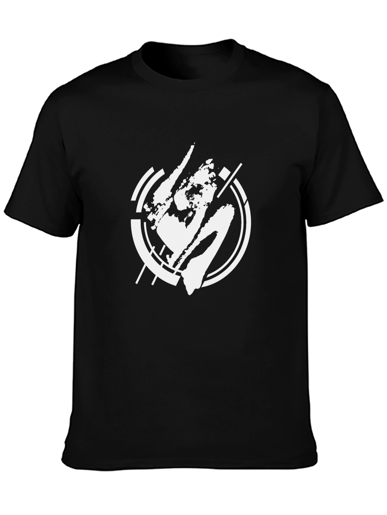 Abstract Graphic T-Shirt - Stylish Black Tee