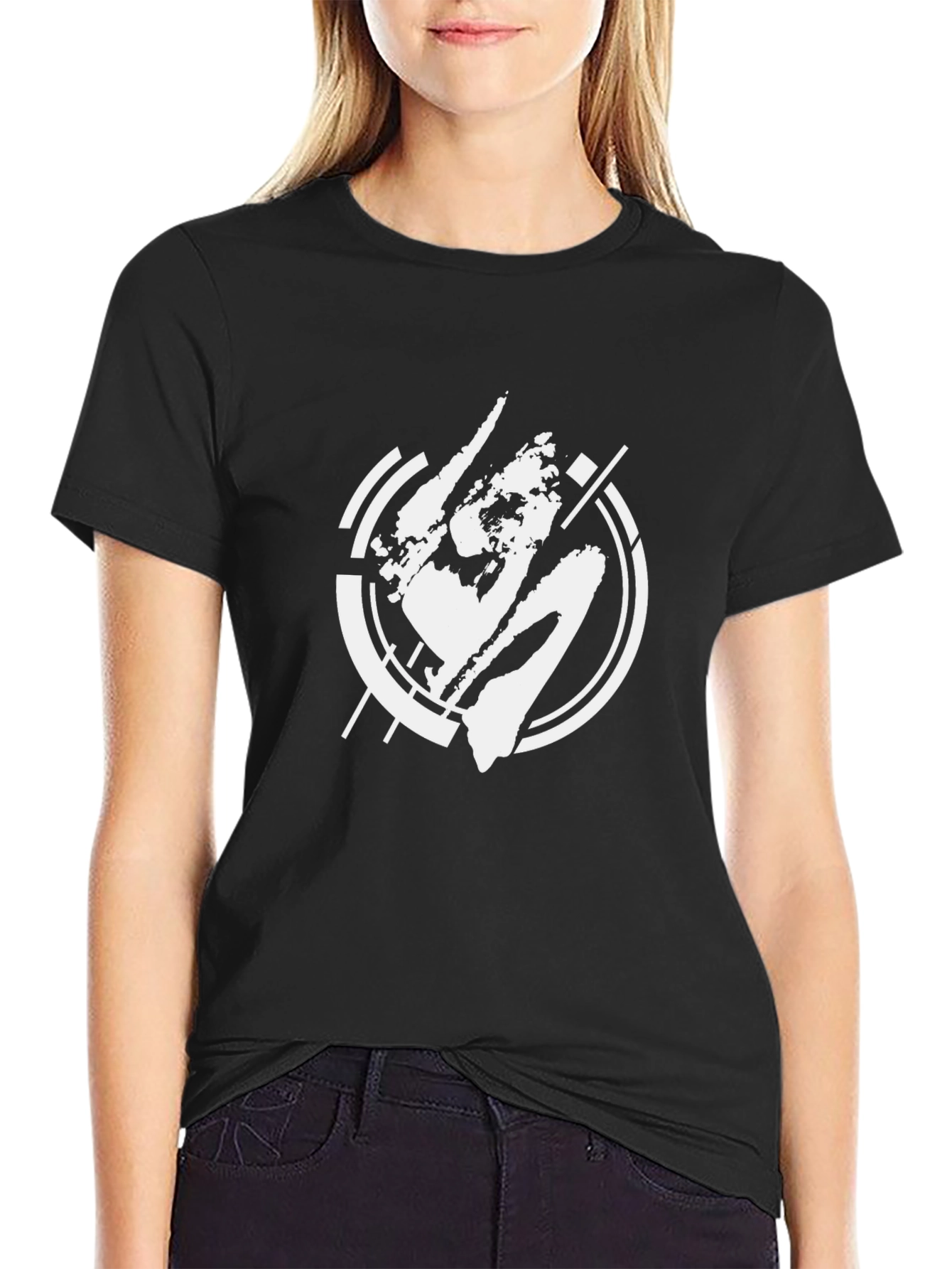 Abstract Graphic T-Shirt - Stylish Black Tee