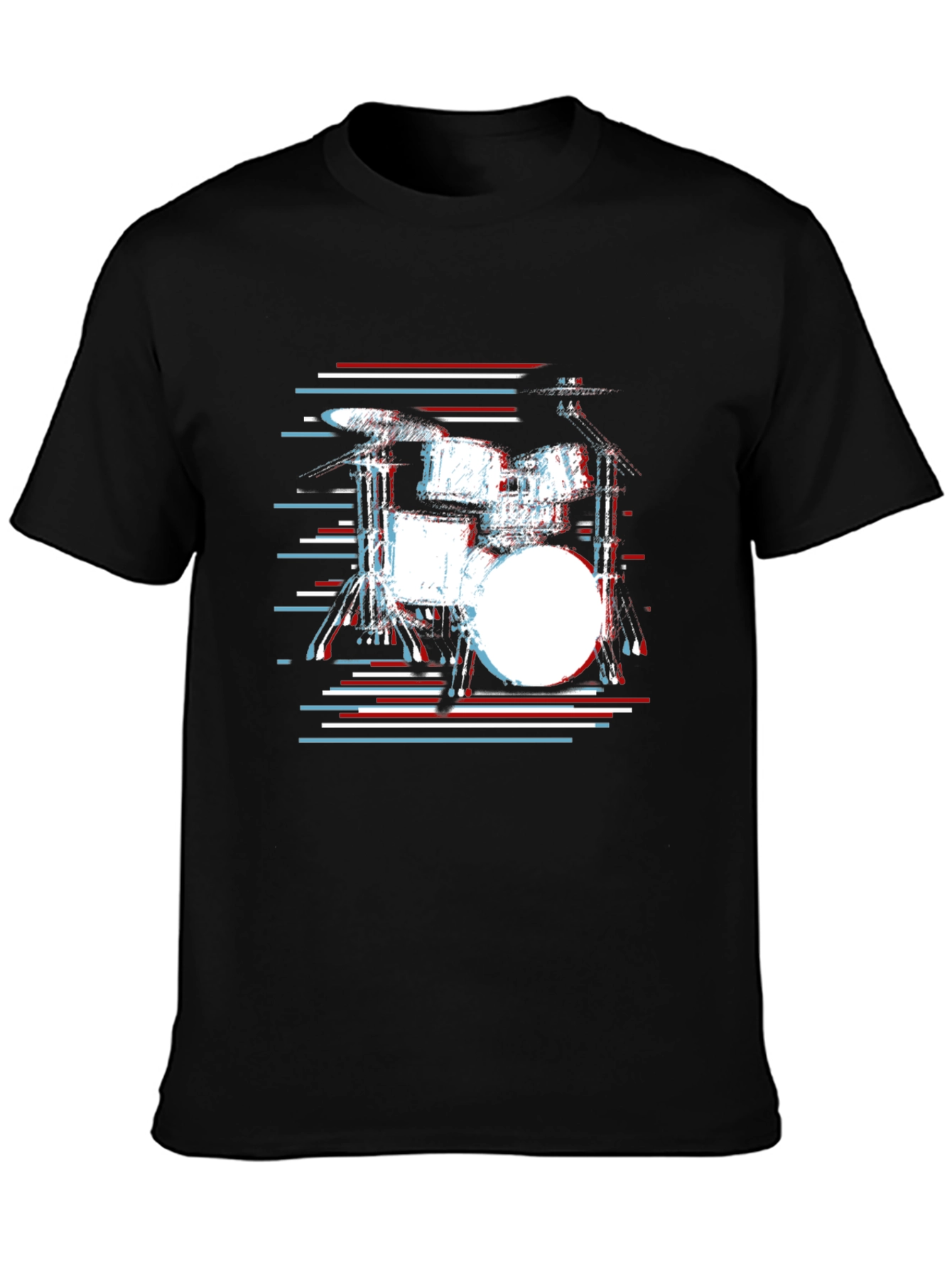 Drum Set Graphic Tee - Music Lover Black T-Shirt