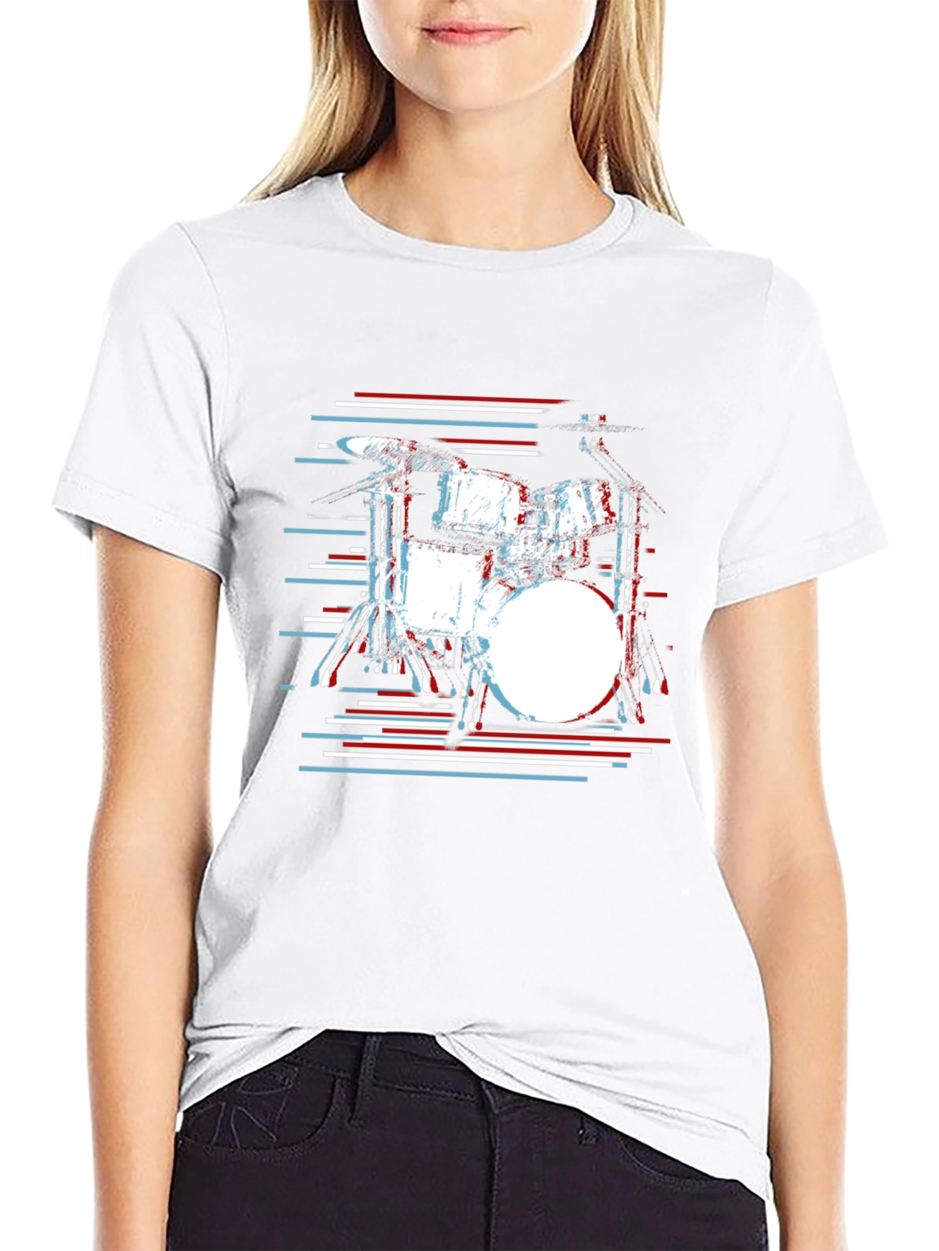 Drum Set Graphic Tee - Music Lover Black T-Shirt