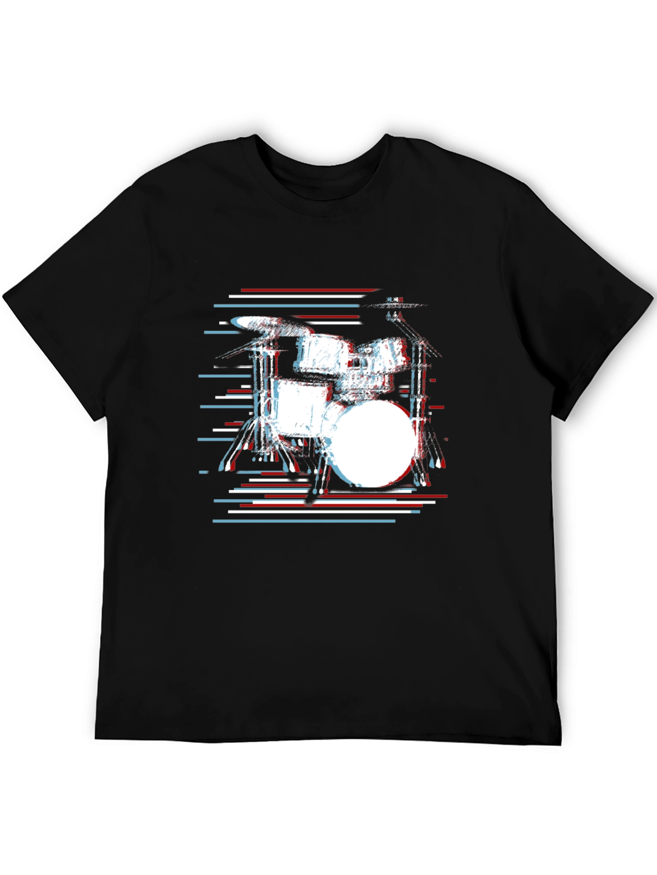 Drum Set Graphic Tee - Music Lover Black T-Shirt