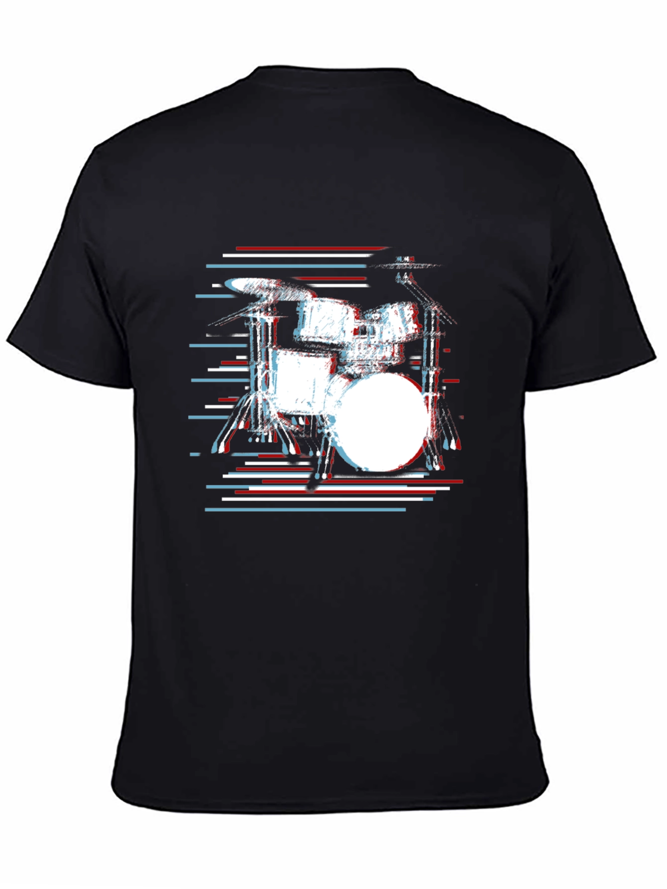 Drum Set Graphic Tee - Music Lover Black T-Shirt