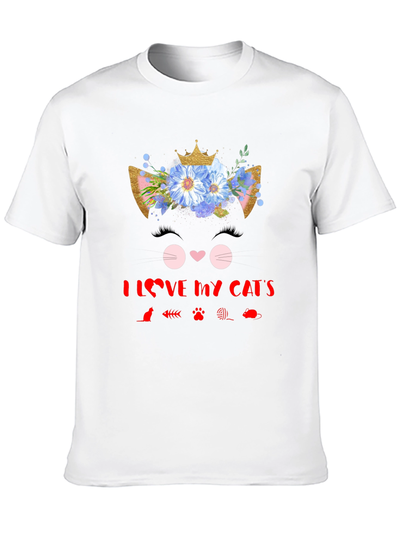 I Love My Cats Black T-Shirt