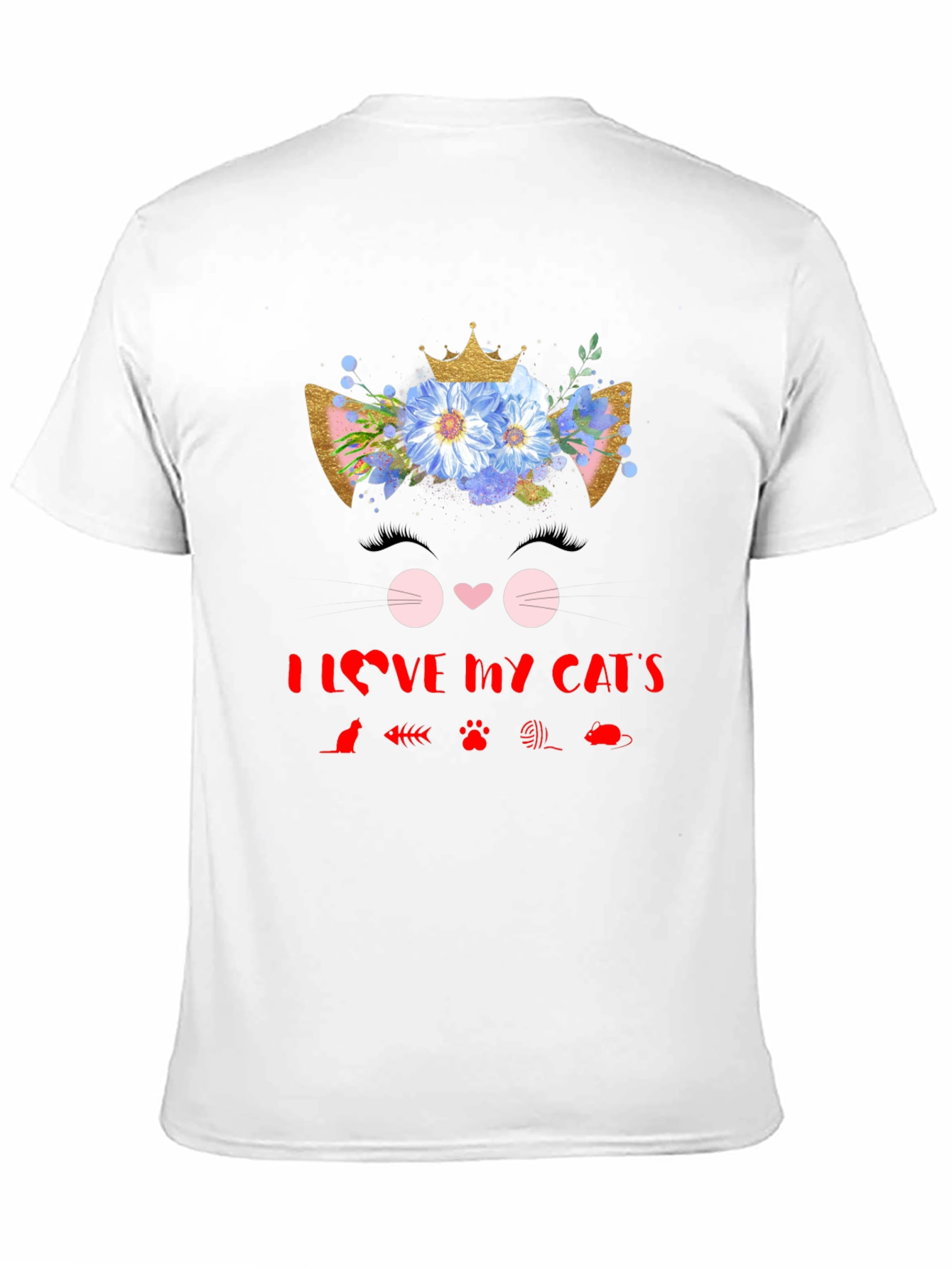 I Love My Cats Black T-Shirt
