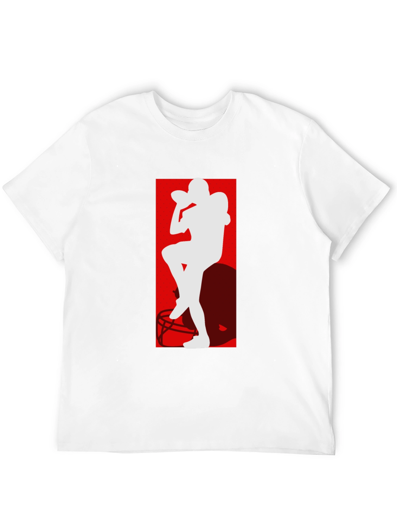 Football Player Silhouette Graphic T-Shirt
