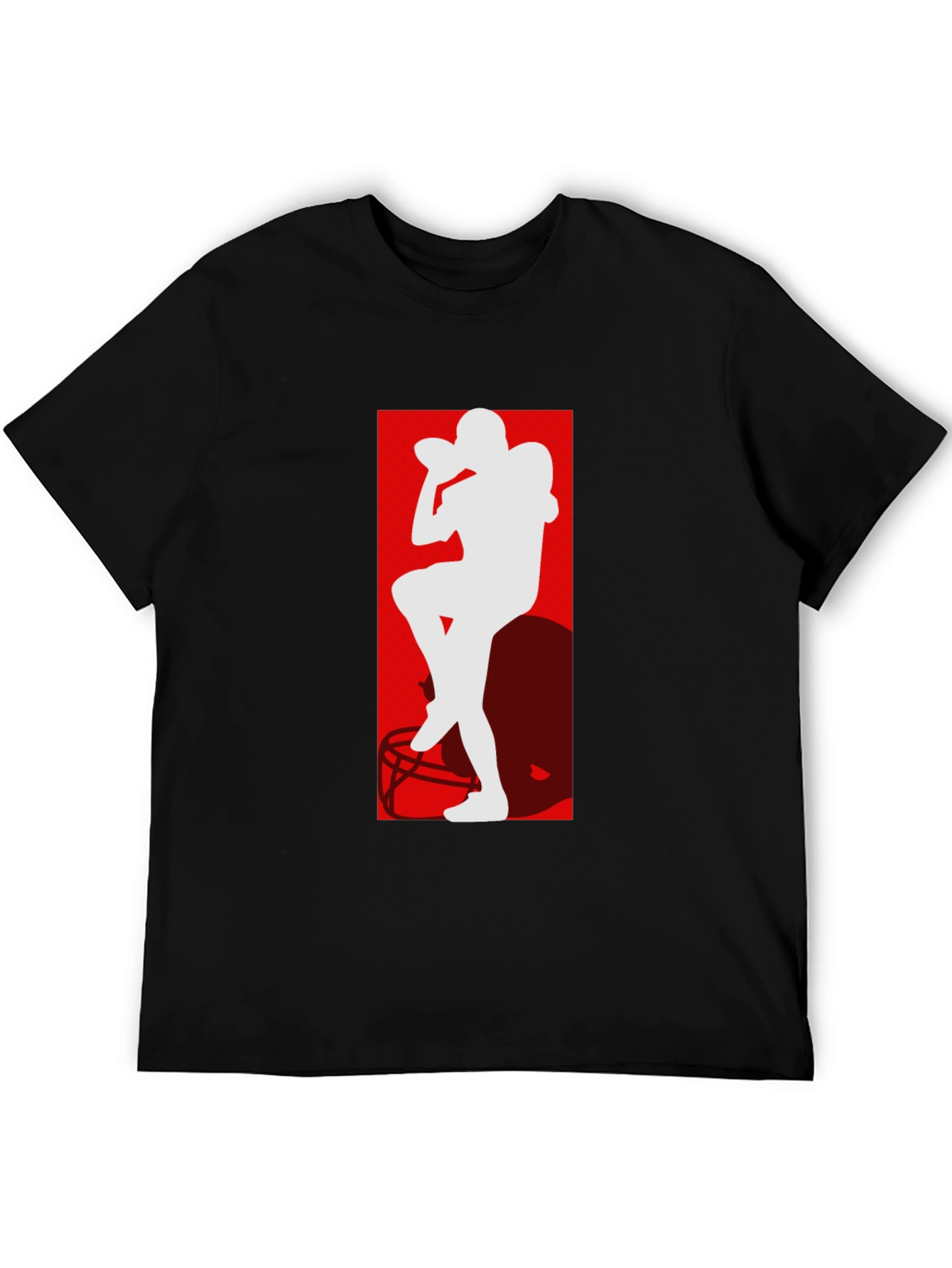 Football Player Silhouette Graphic T-Shirt