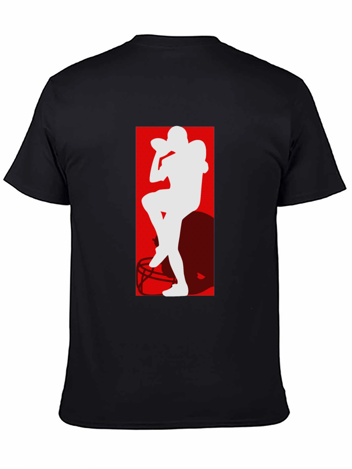 Football Player Silhouette Graphic T-Shirt