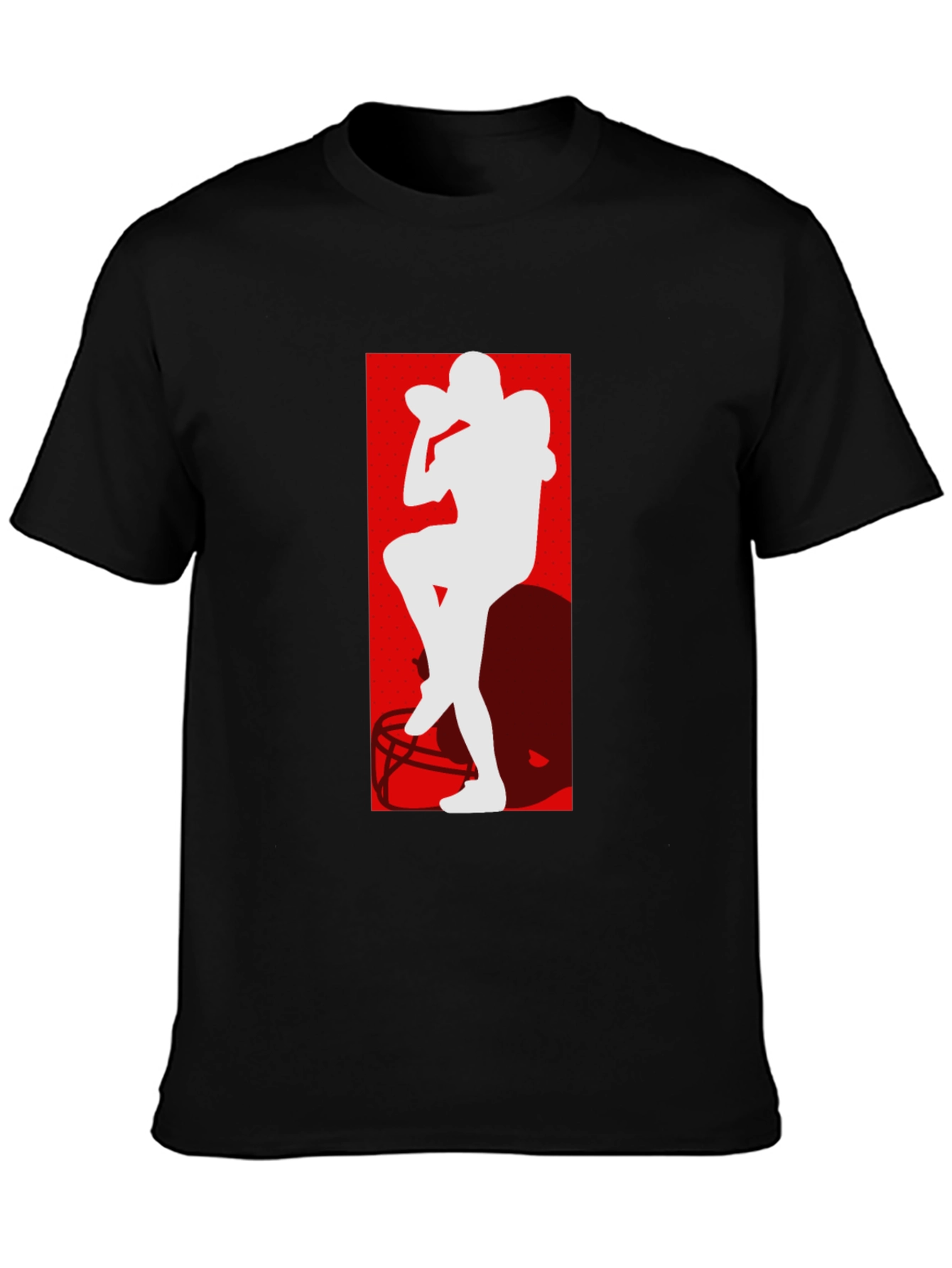 Football Player Silhouette Graphic T-Shirt