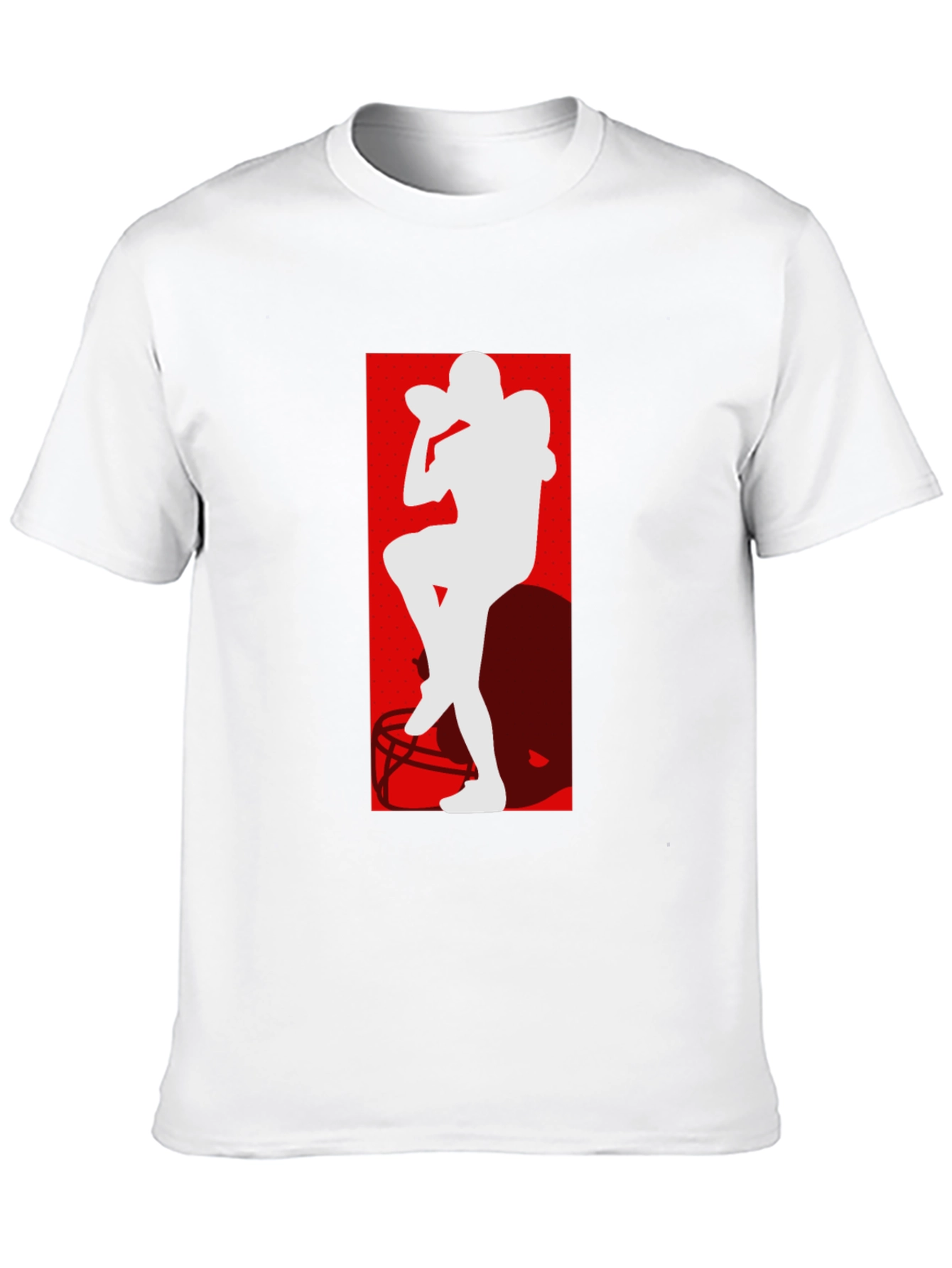 Football Player Silhouette Graphic T-Shirt